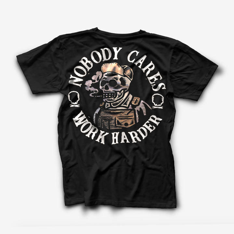 Uprandy Nobody Cares Work Harder Skull Printed Men T-Shirt