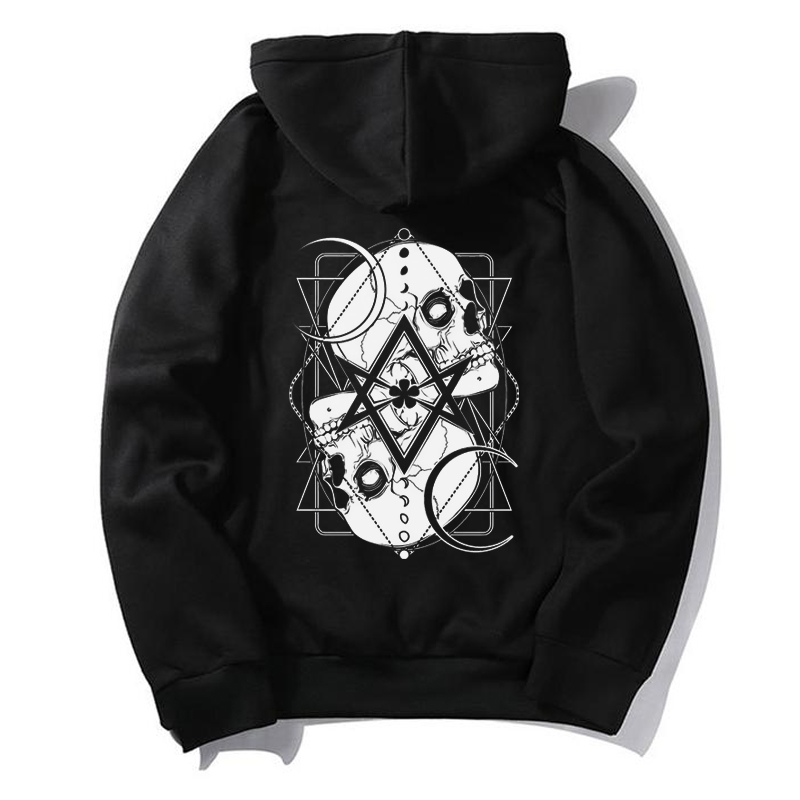 Retro Skull Printed Comfortable Women Hoodie