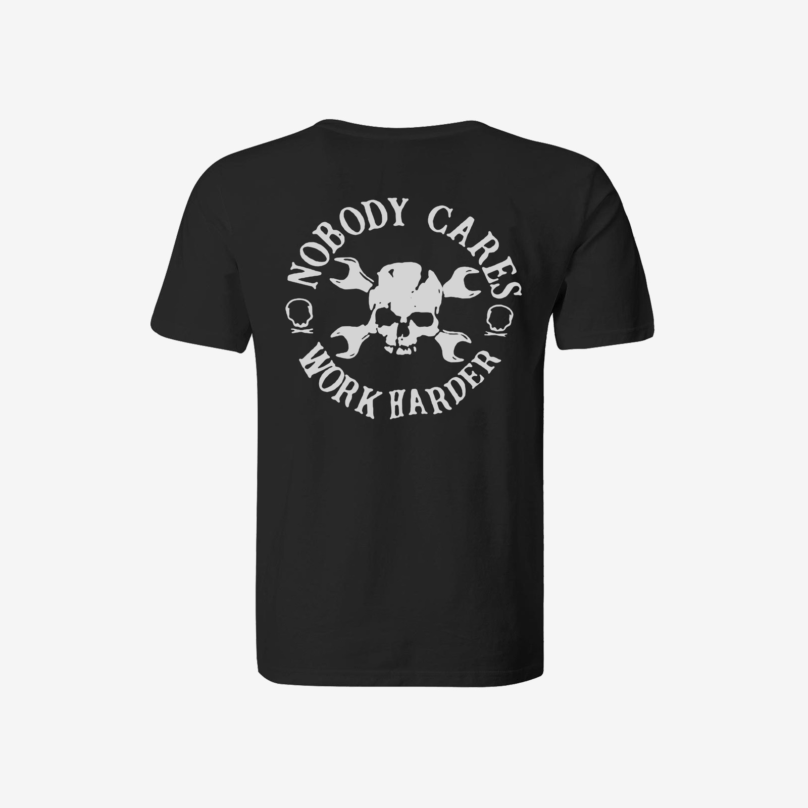  Nobody Cares Work Harder Skull Printed Plus Men T-Shirt