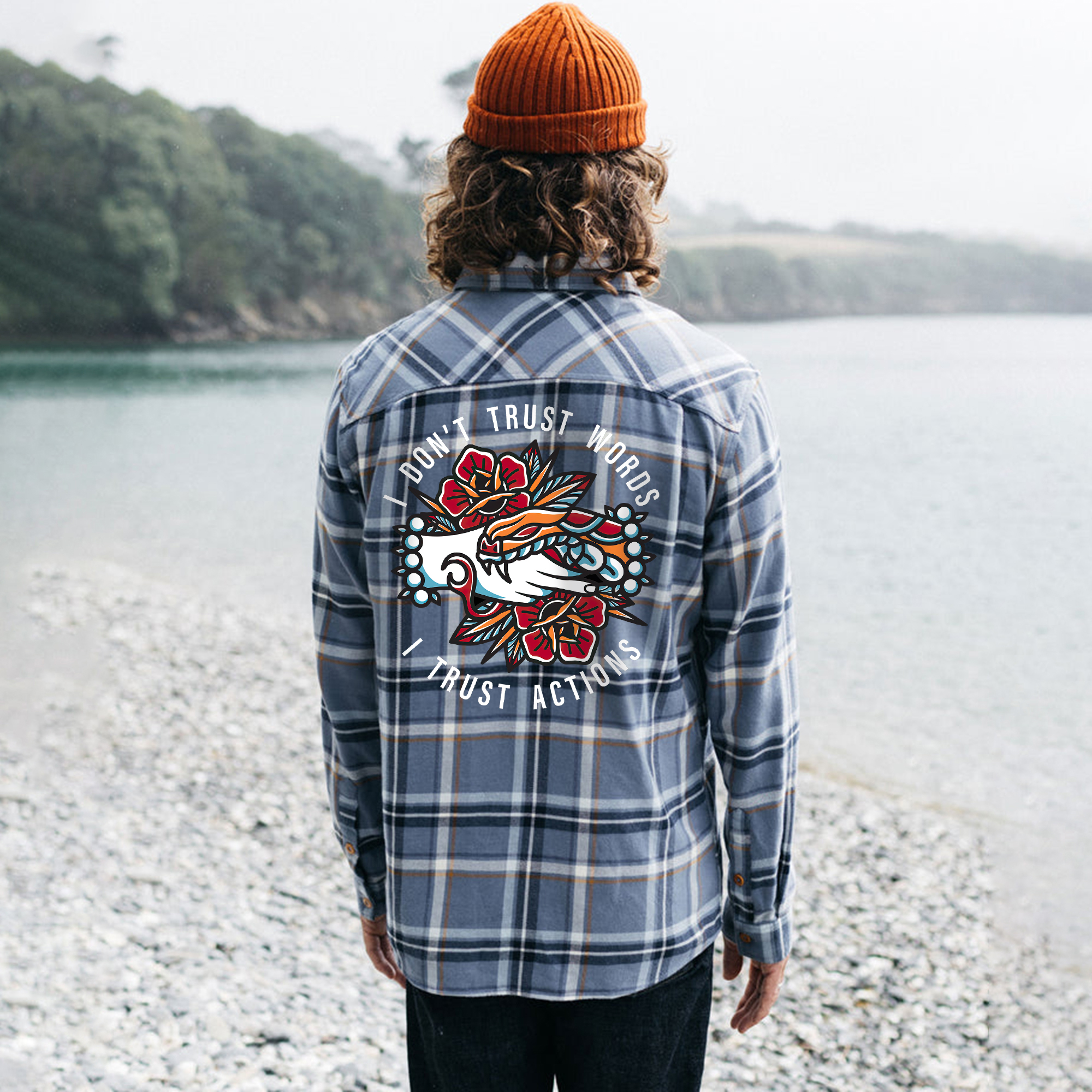 Don't Trust Words Flannel Shirt-Ranbybox
