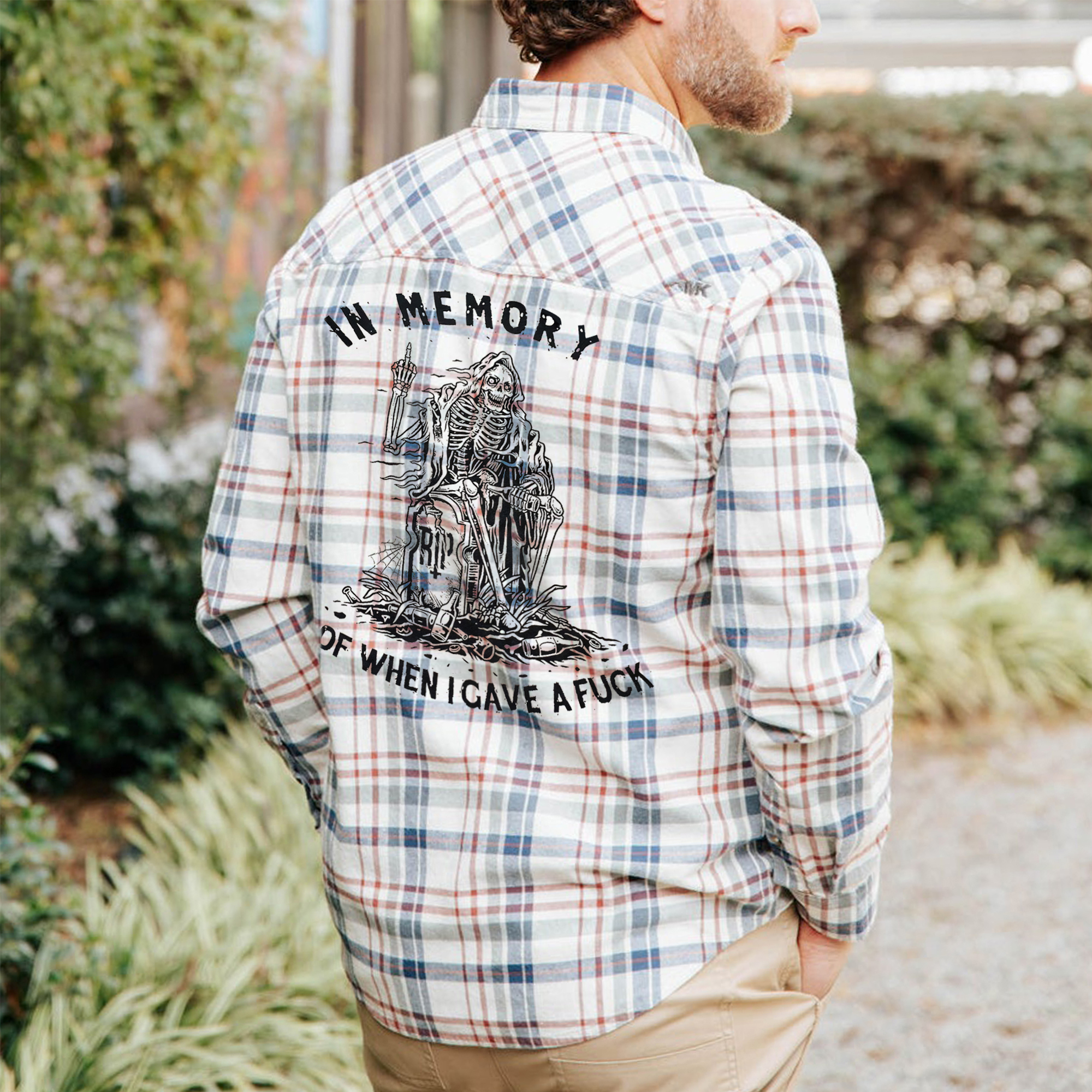 In Memory Of When I Gave A Fuck Flannel  Shirt-Ranbybox