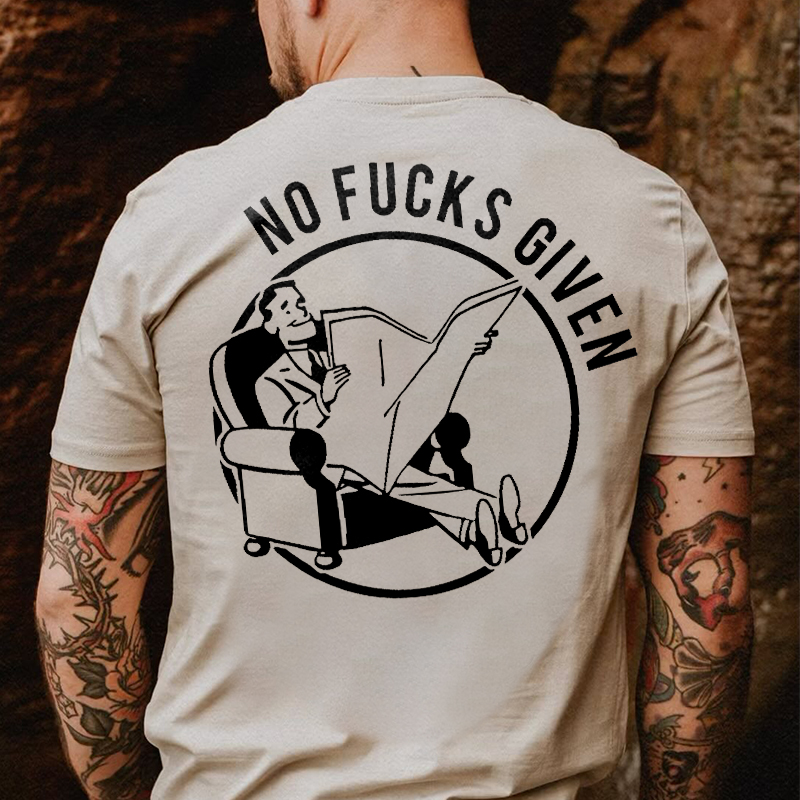 No F**Ks Given Printed Men's T-shirt-Ranbybox