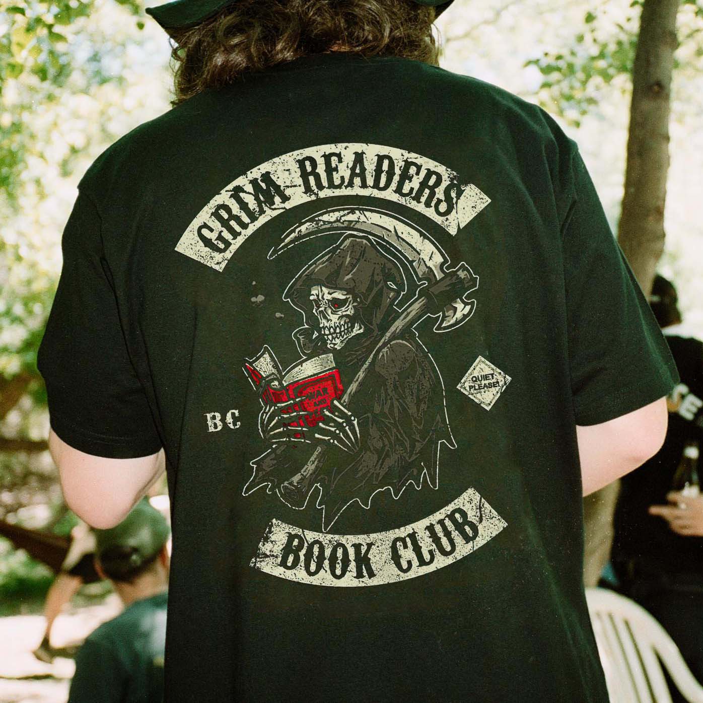 Grim Readers Book Club Printed Men's T-shirt-Ranbybox