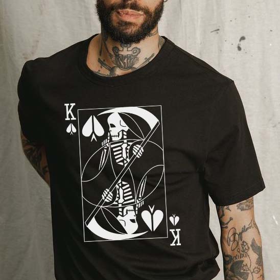 Poker King Printed Men's T-shirt-Ranbybox