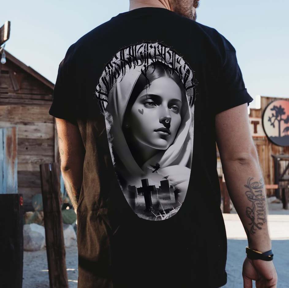 The Virgin Mary Printed Men's T-shirt-Ranbybox