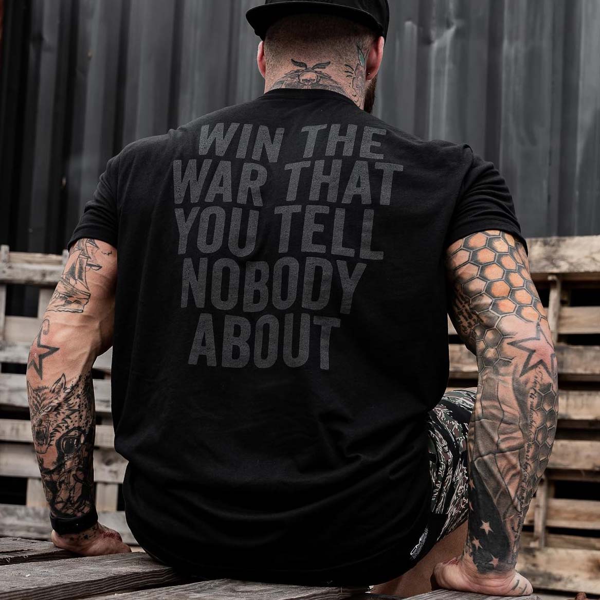 Win The War That You Tell Nobody About Printed Men's T-shirt Image - 1