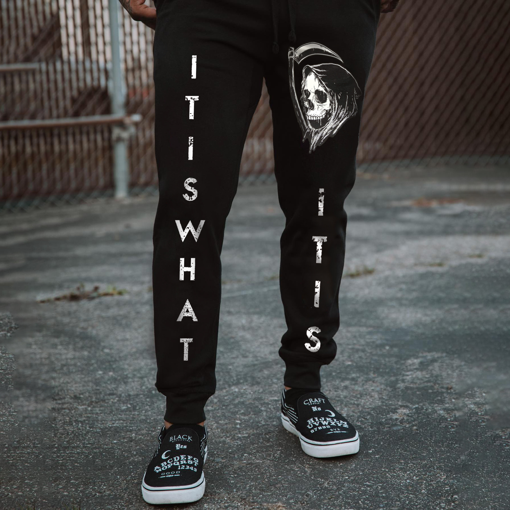 It Is What It Is Print Men's Sweatpants-Ranbybox