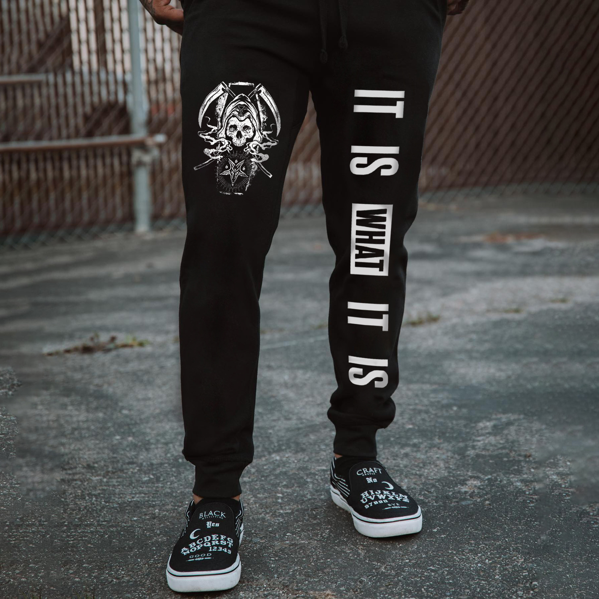 It Is What It Is Print Men's Sweatpants-Ranbybox