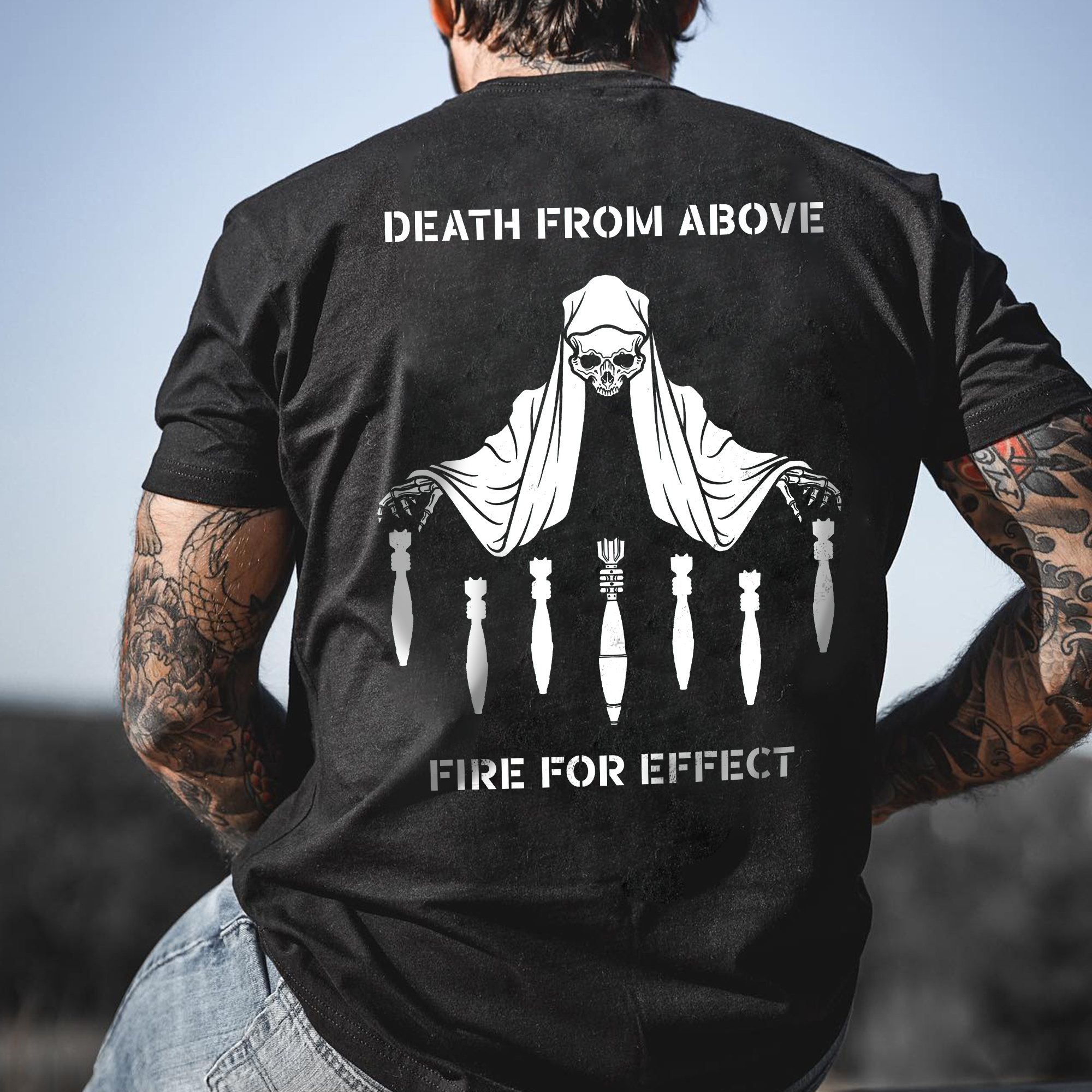 Death From Above Printed Men's T-shirt-Ranbybox