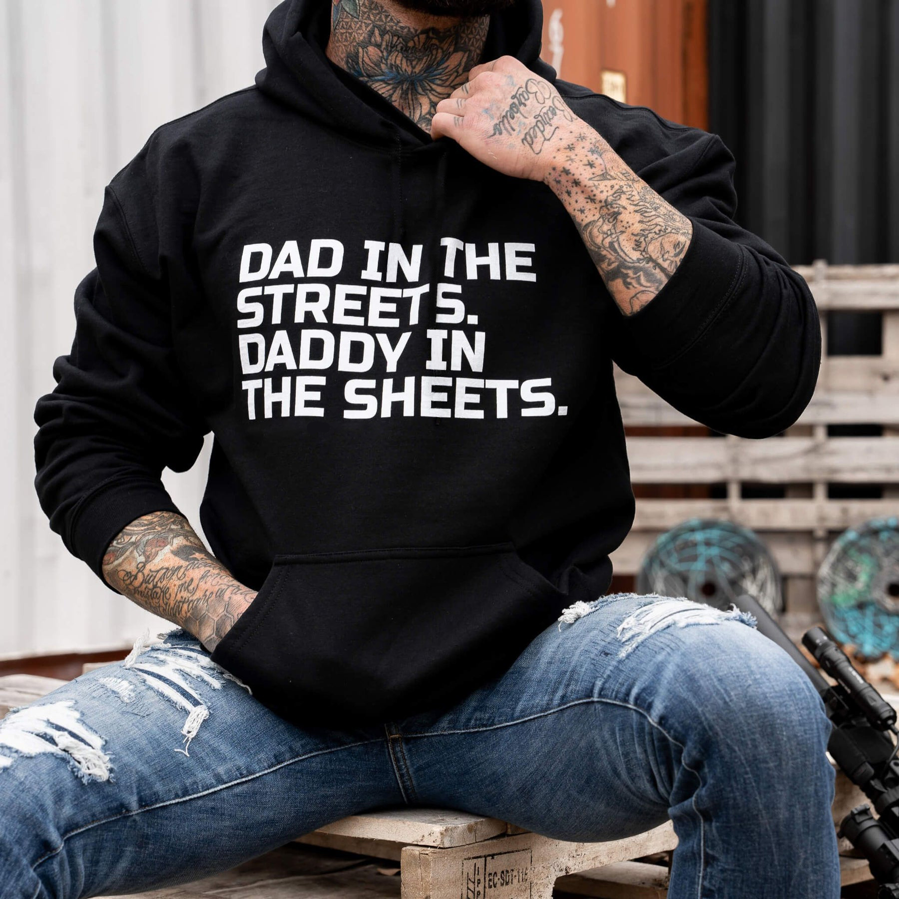Dad In The Streets Printed Men's Hoodie