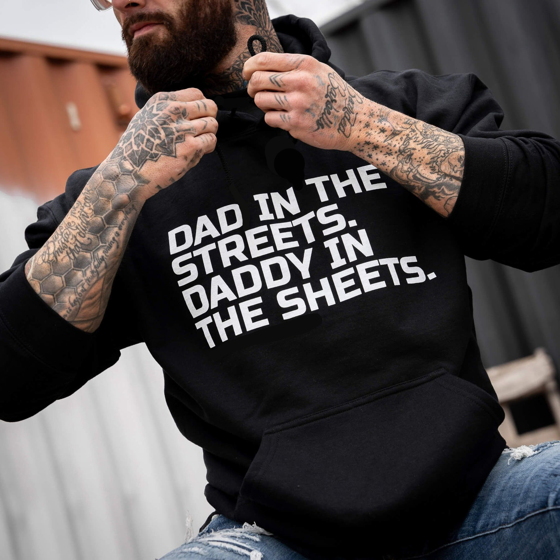 Dad In The Streets Printed Men's Hoodie