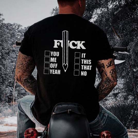 Casual Letter F*ck You Printed Men's T-shirt-Ranbybox