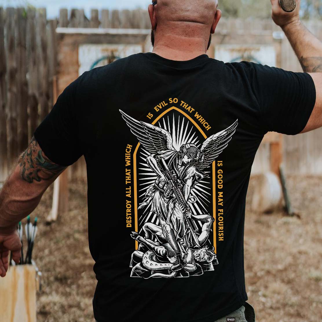 Destroy All That Which Is Evil Printed Men's T-shirt-Ranbybox