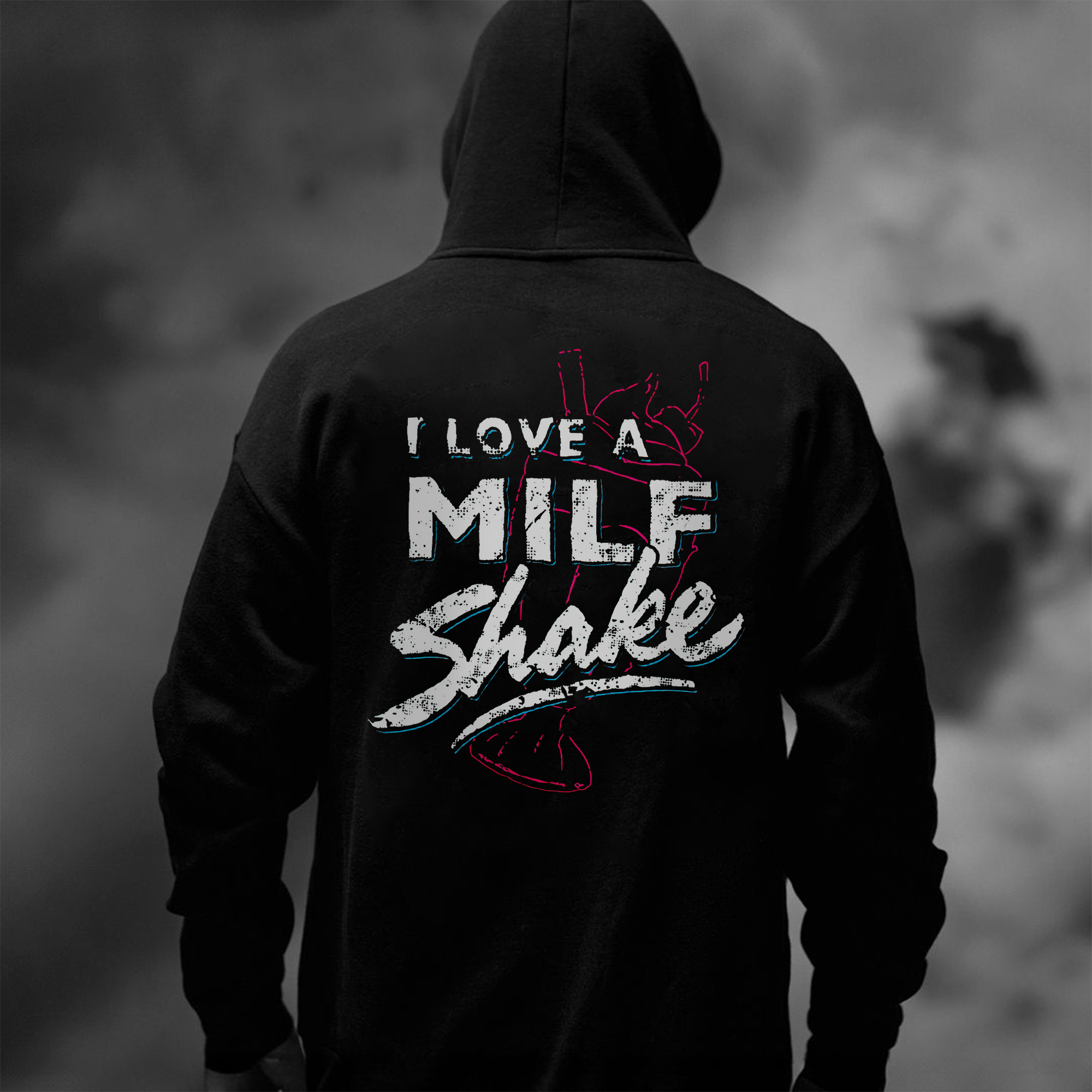 I Love A Milf Shake Printed Men's Hoodie-Ranbybox