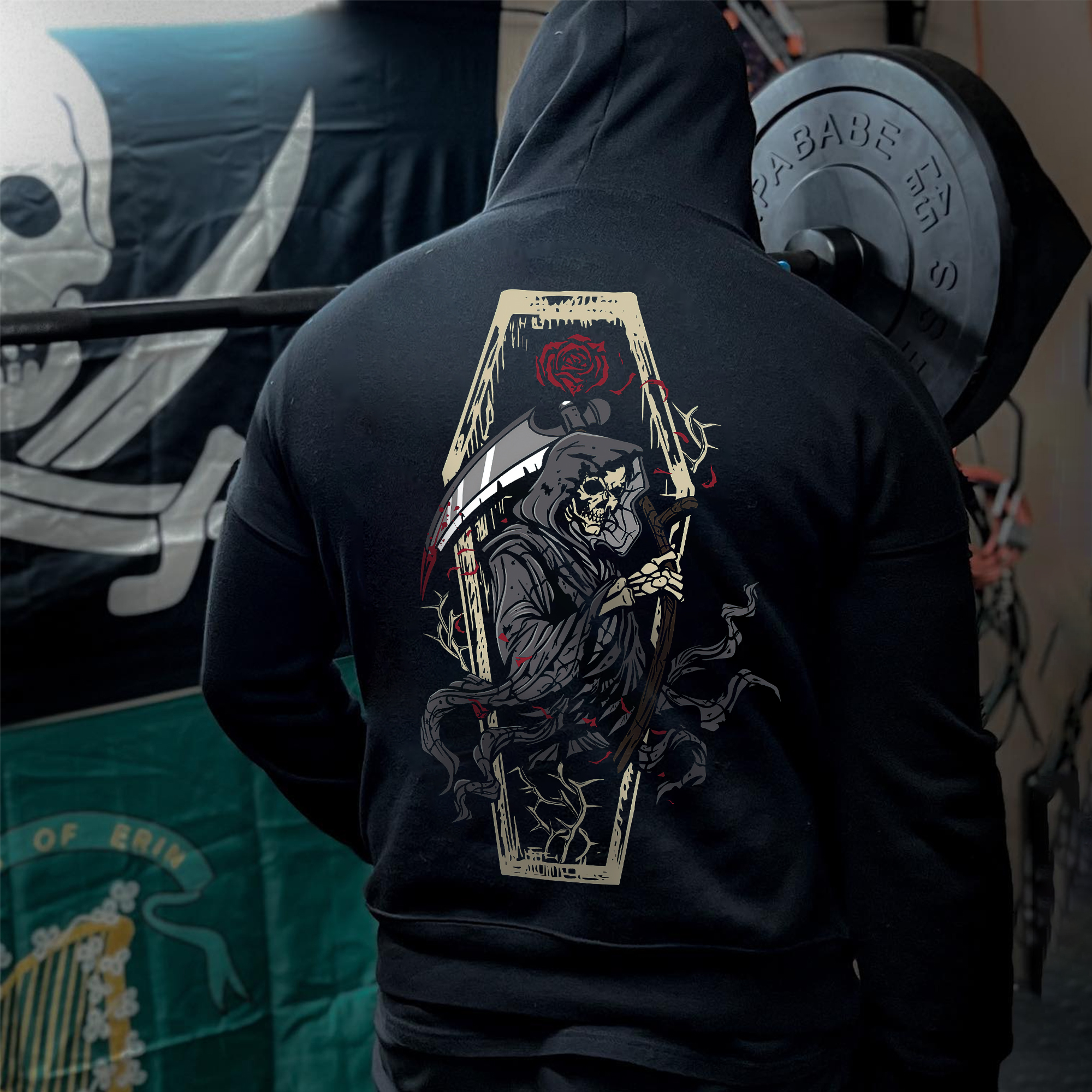 Grim Reaper Printed Men's Hoodie-Ranbybox