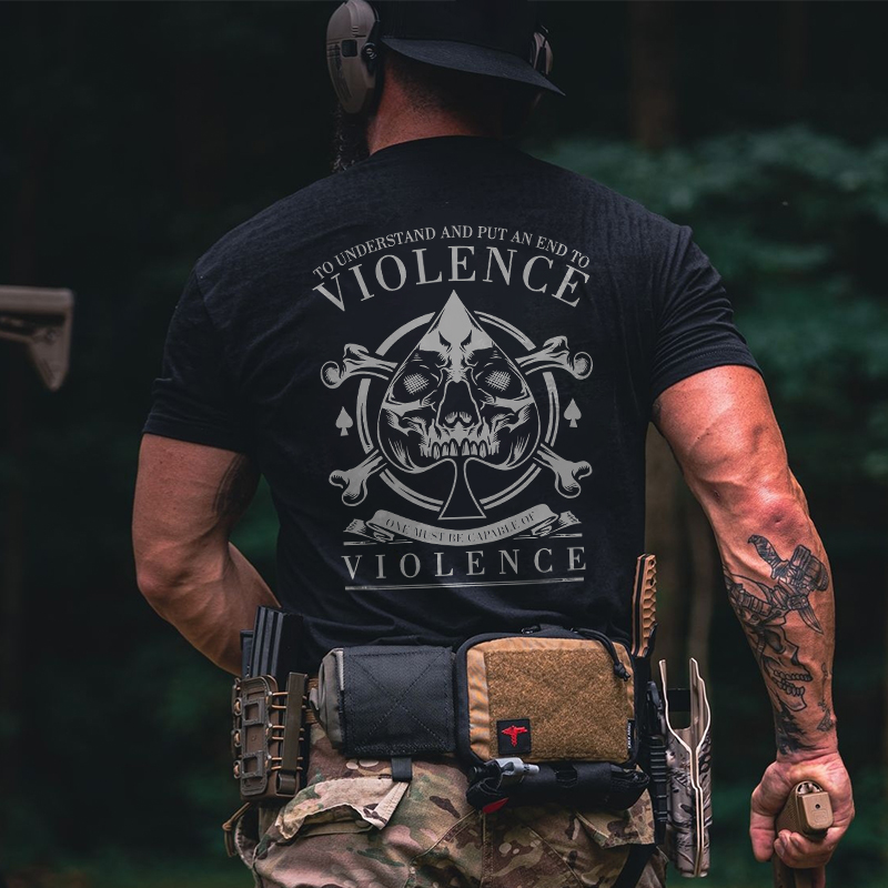 To Understand And Put An End To Violence Printed Men's T-shirt-Ranbybox
