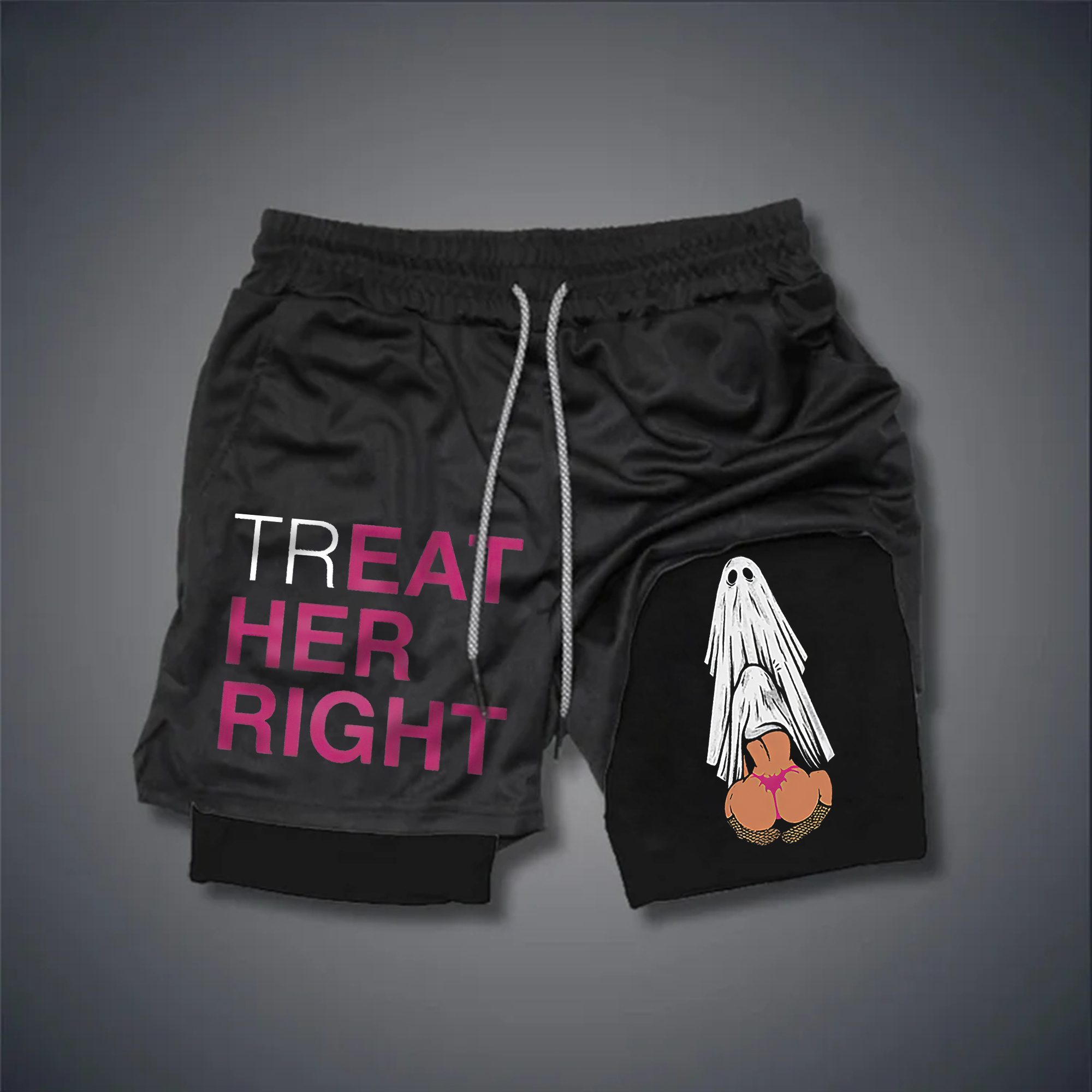 Treat Her Right Print Men's Shorts