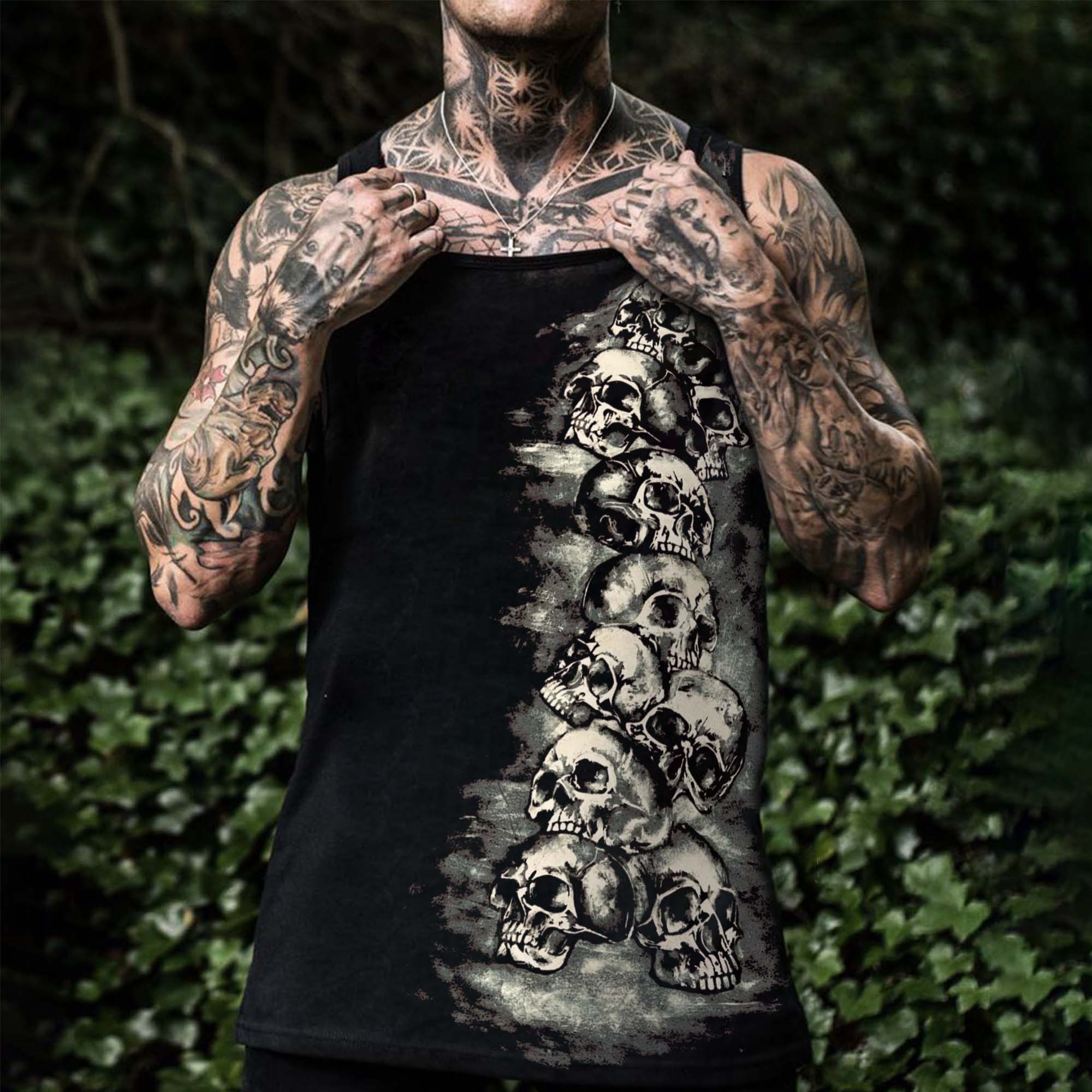 Street Trendy Skulls Printed Men's Vest