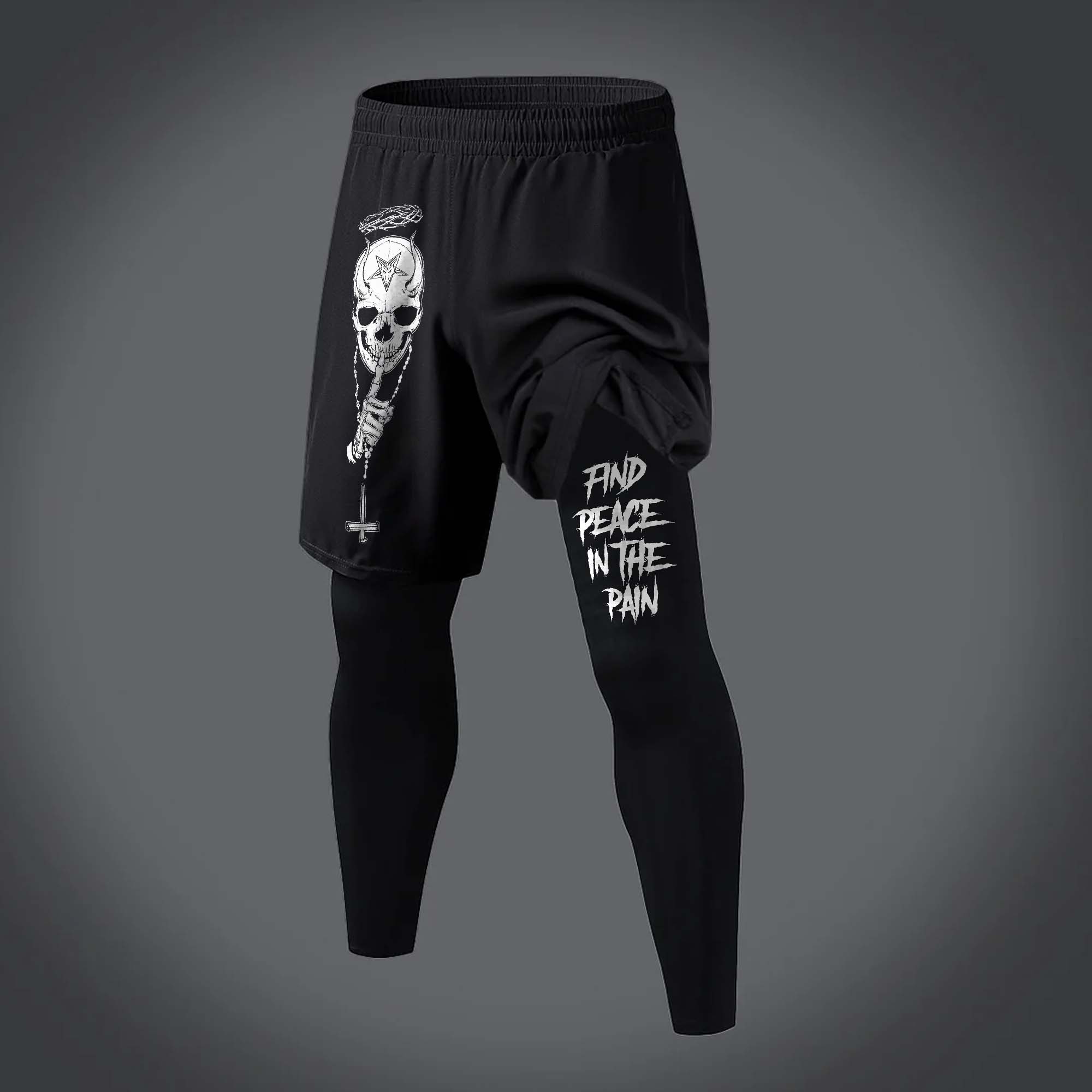 Find Peace In The Pain Printed Men's Fitness Leggings