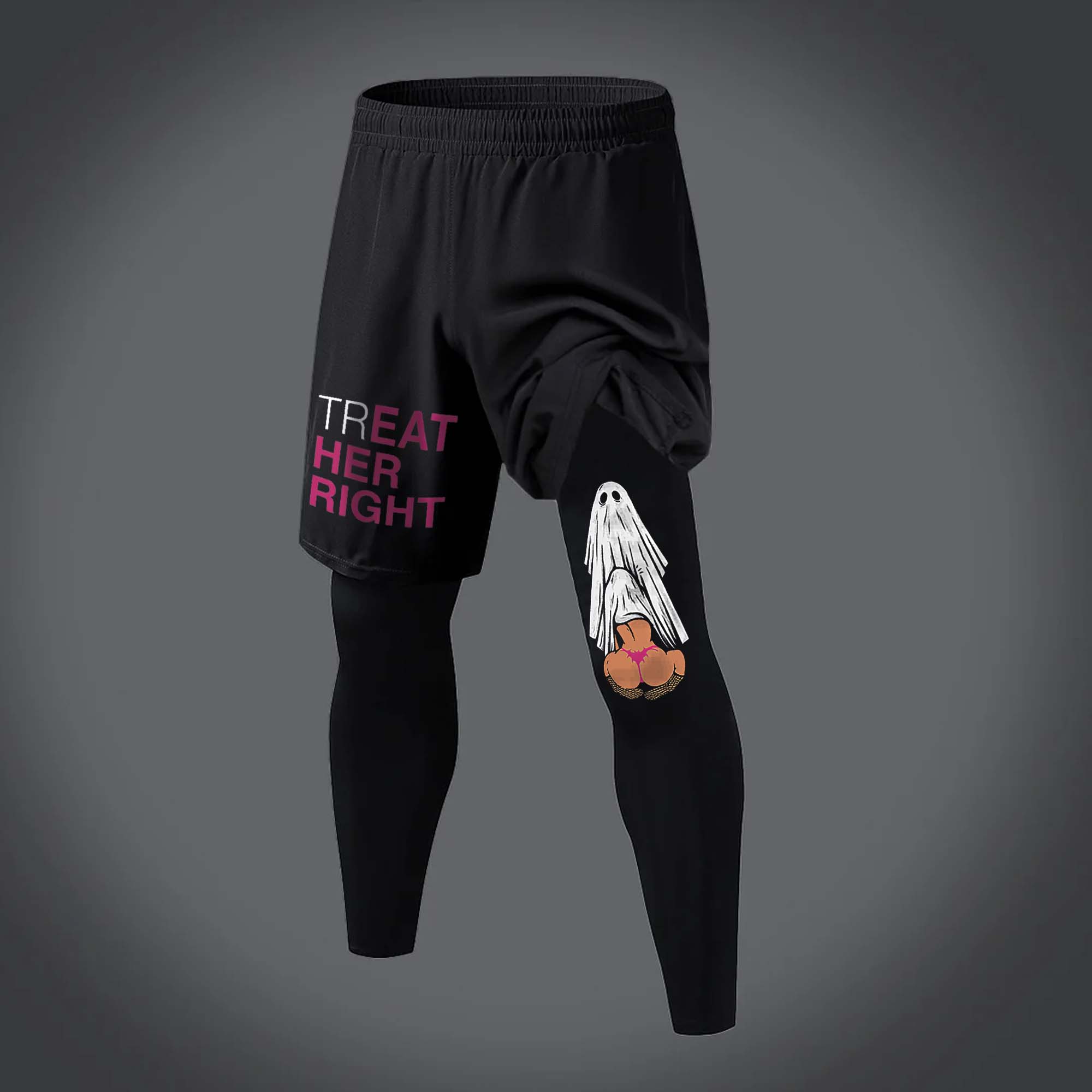 Treat Her Right Printed Men's Fitness Leggings