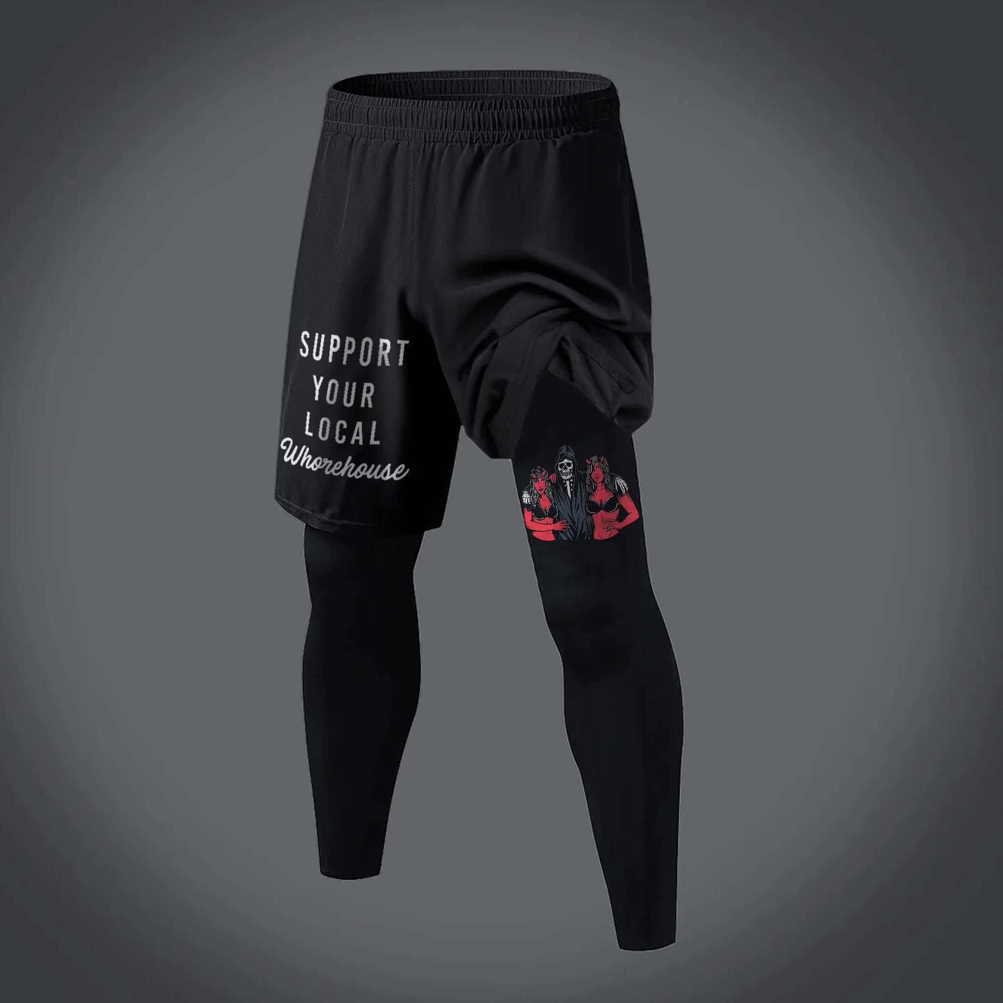Support Your Local Whorehouse Printed Men's Fitness Leggings