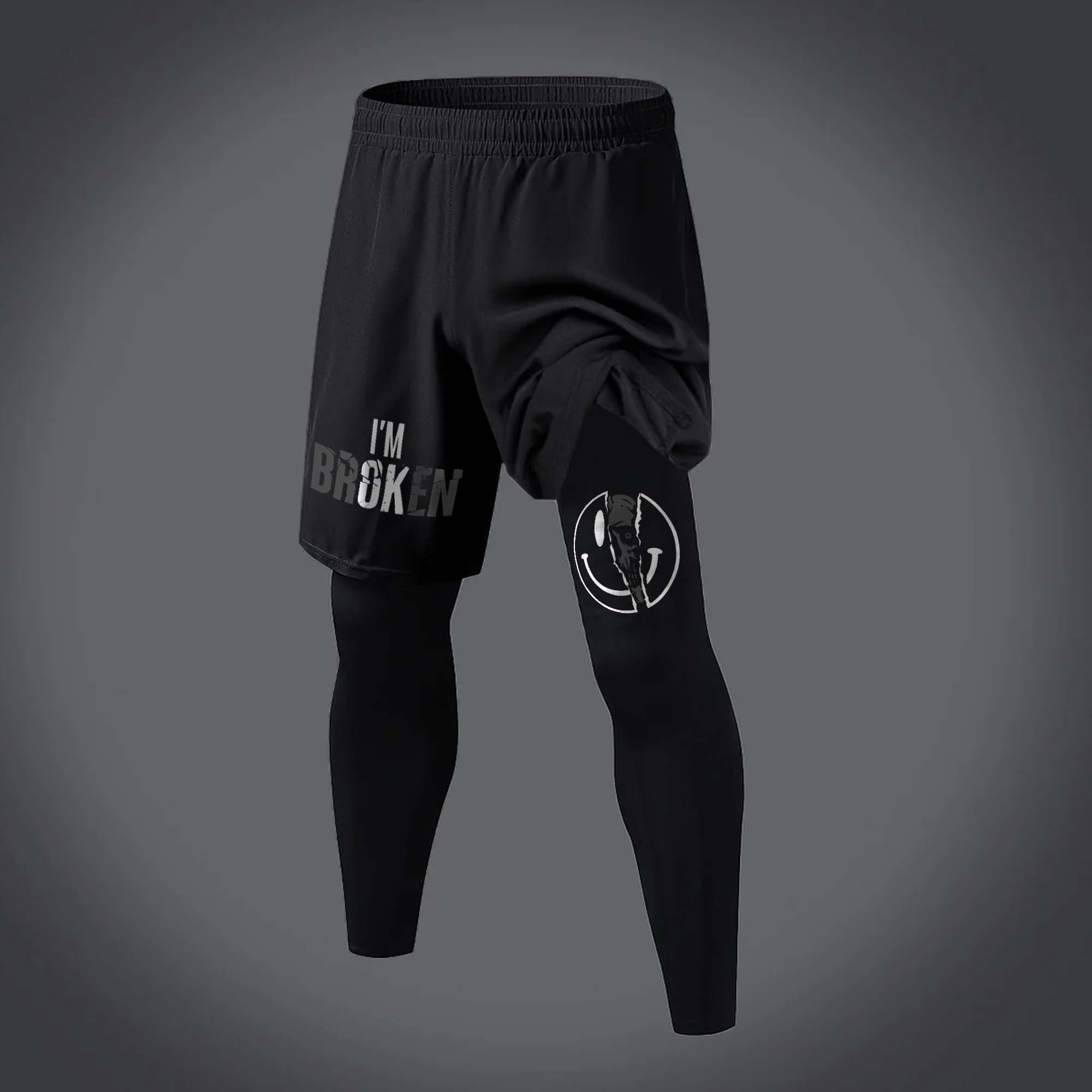 I'm Broken Printed Men's Fitness Leggings