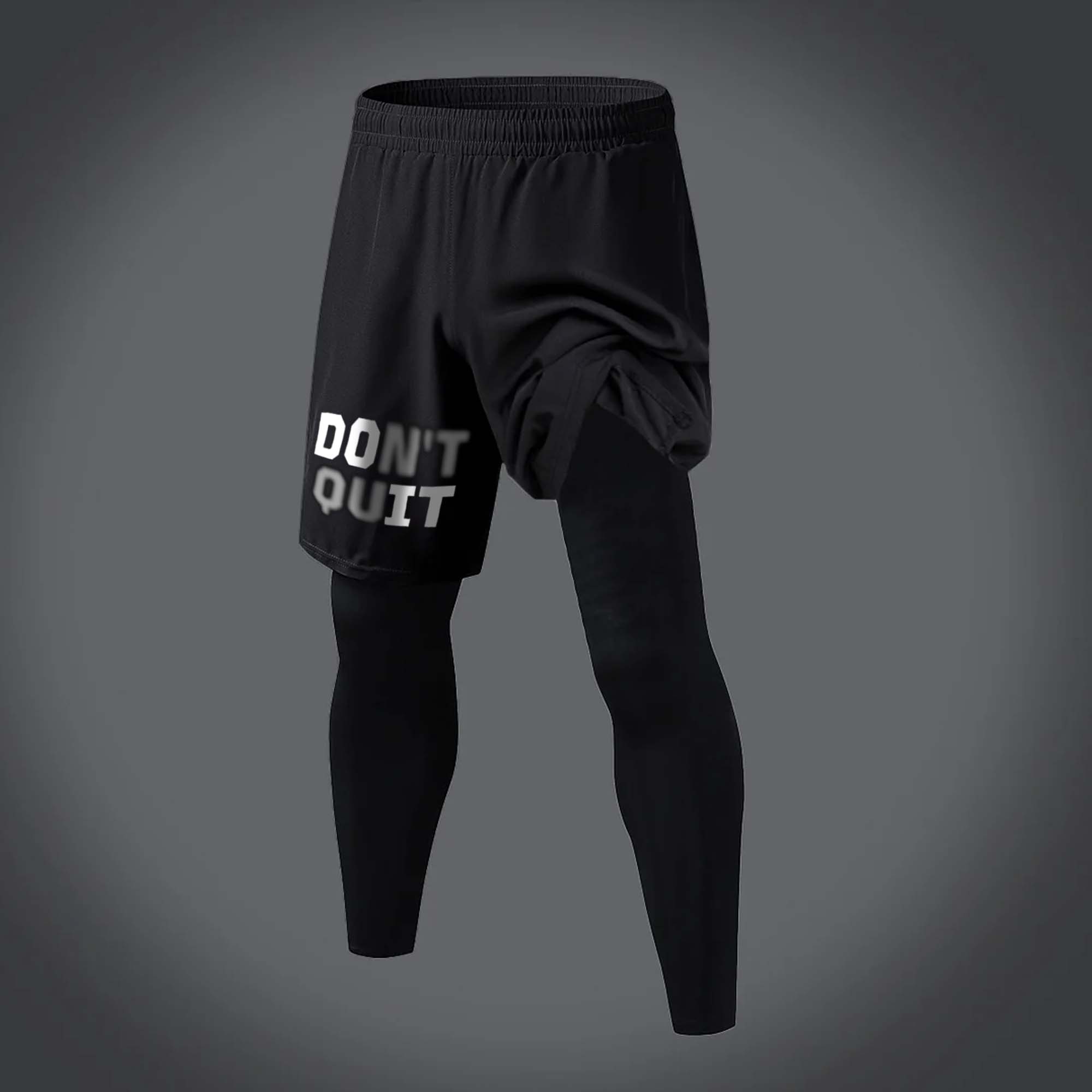 Don't Quit Printed Men's Fitness Leggings