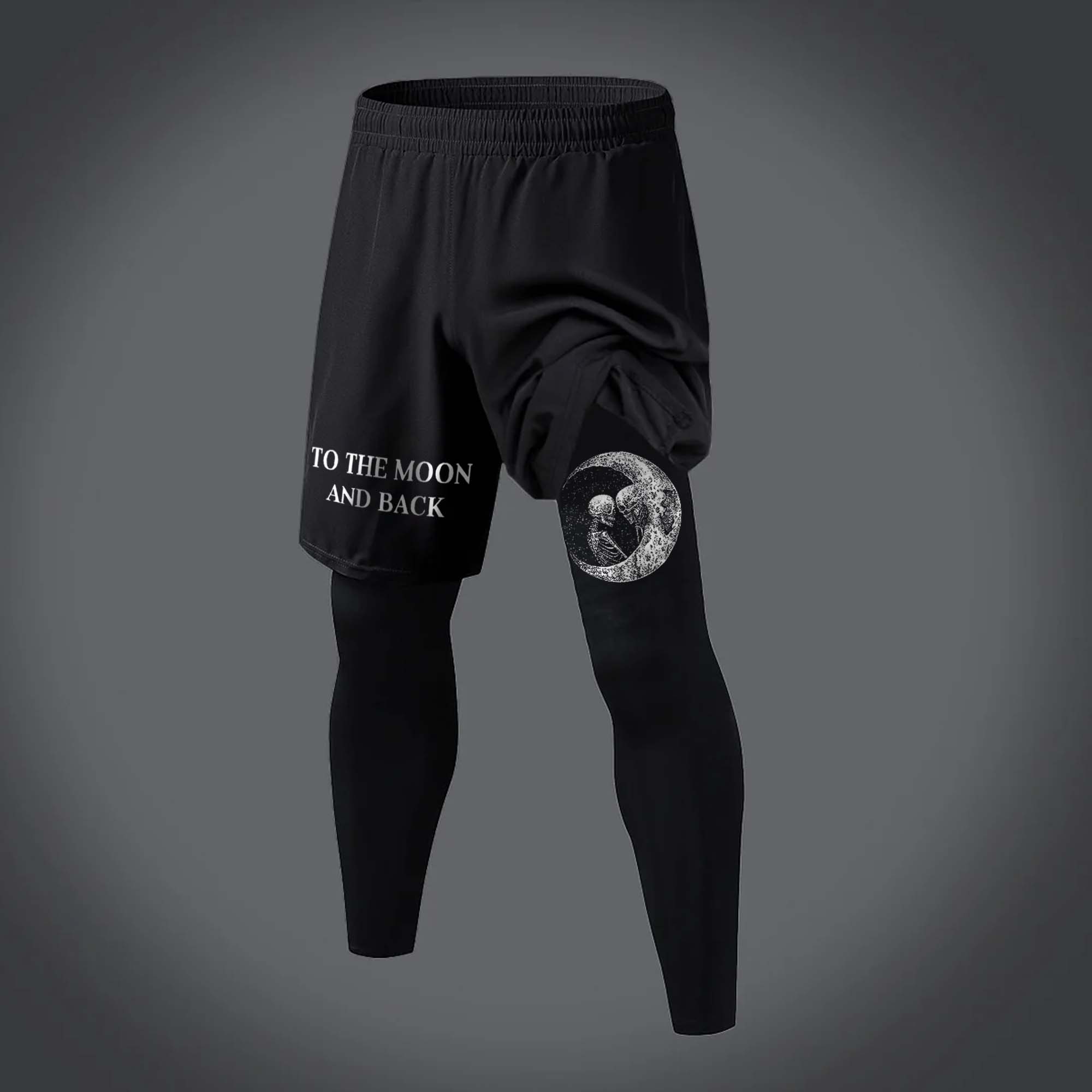 To The Moon And Back Printed Men's Fitness Leggings