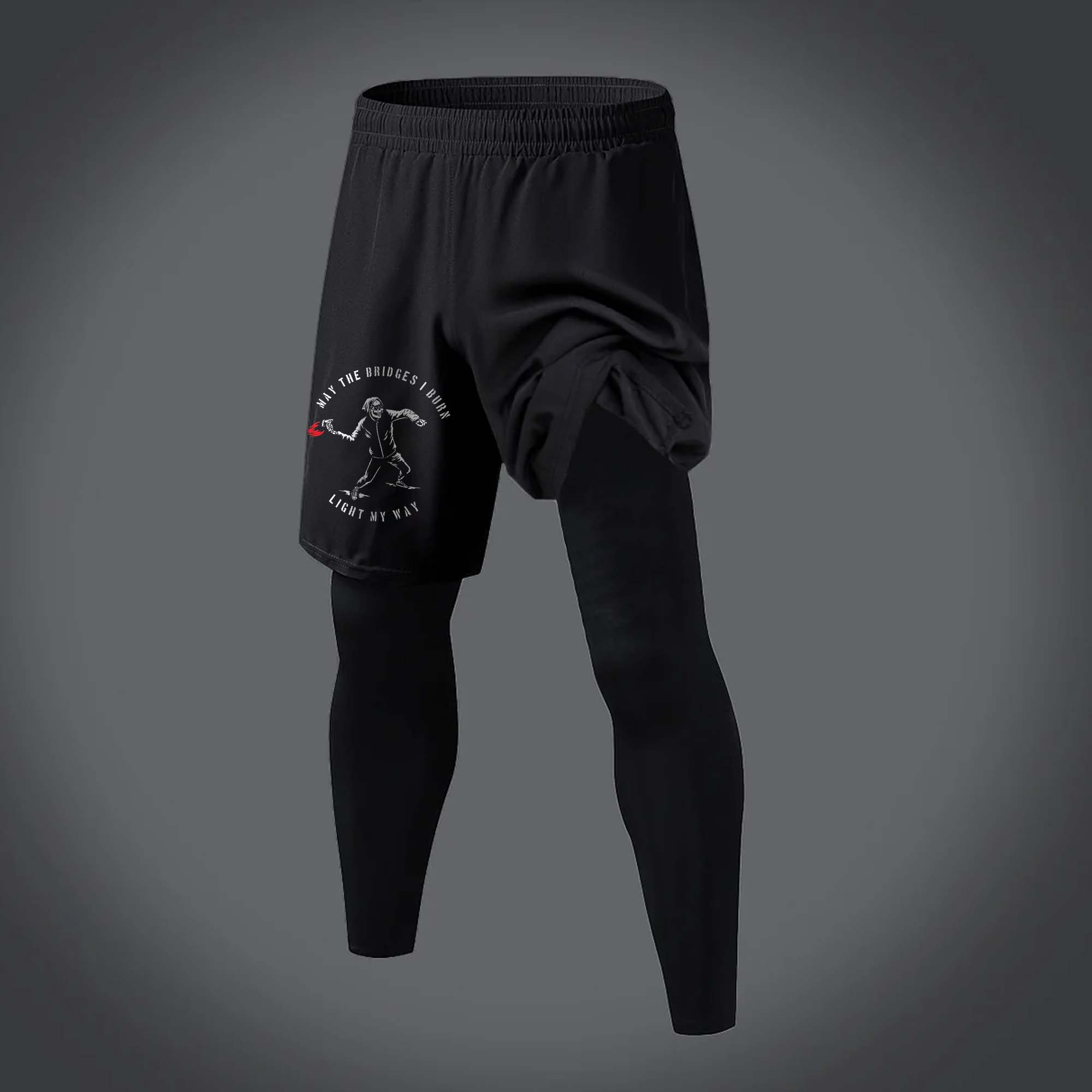 May The Bridges I Burn Light My Way Printed Men's Fitness Leggings