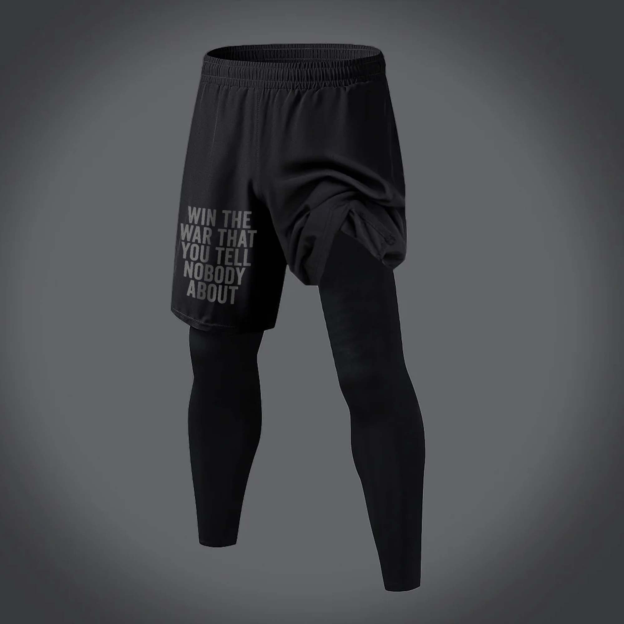 Win The War That You Tell Nobody About Printed Men's Fitness Leggings