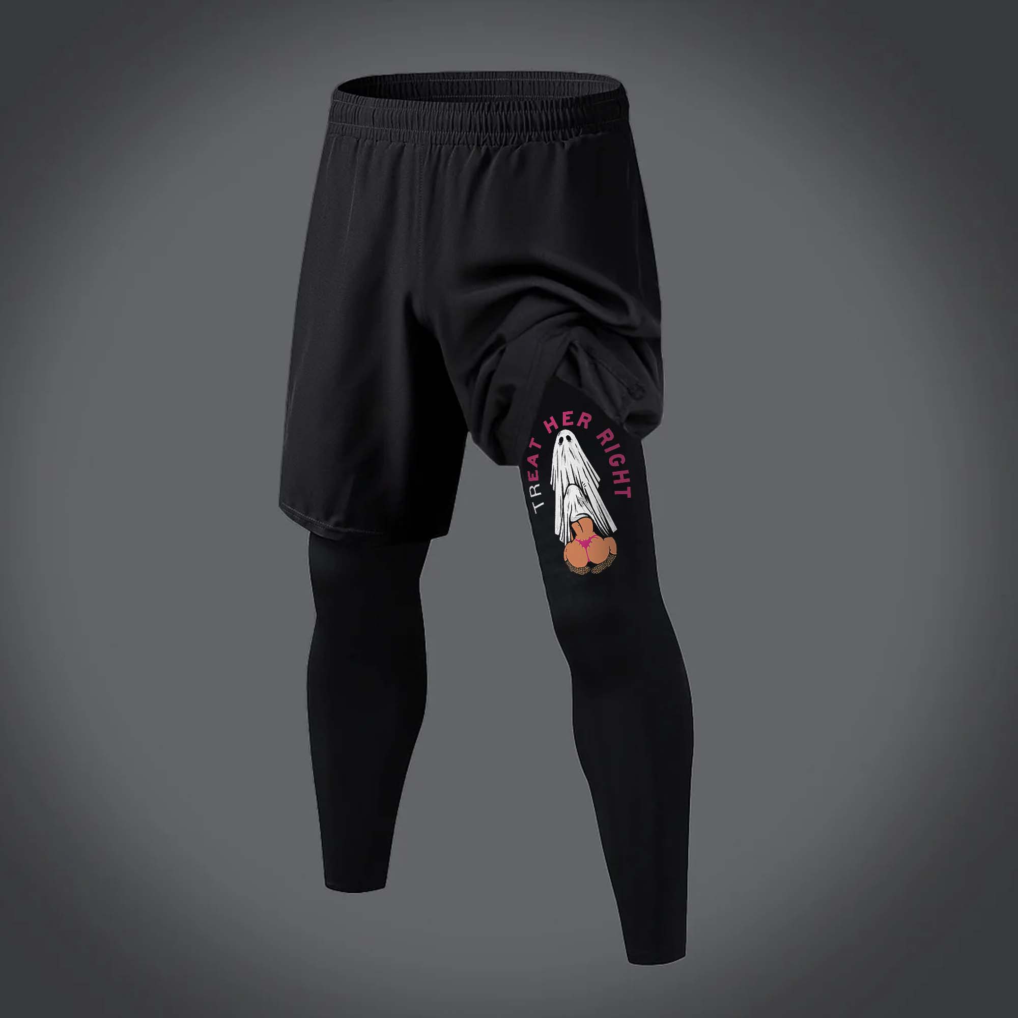 Treat Her Right Printed Men's Fitness Leggings