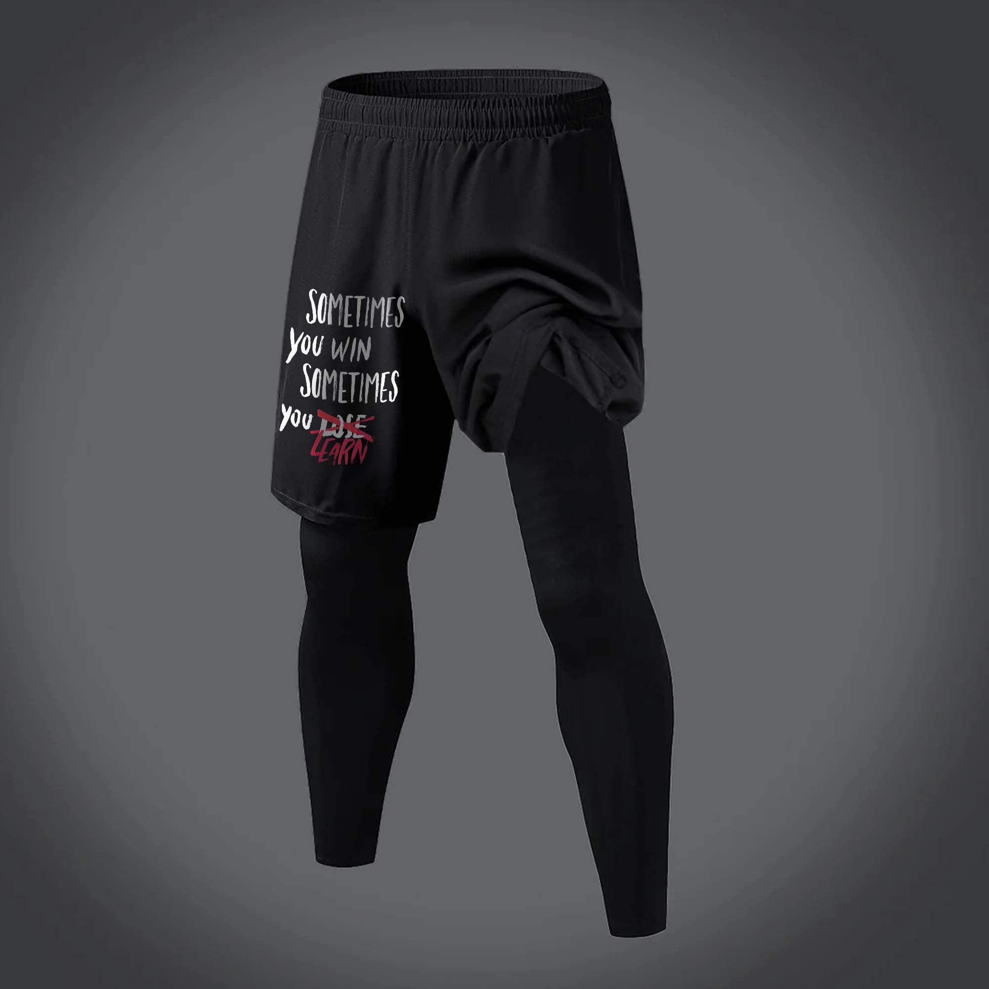 Sometimes You Win, Sometimes You Learn Printed Men's Fitness Leggings