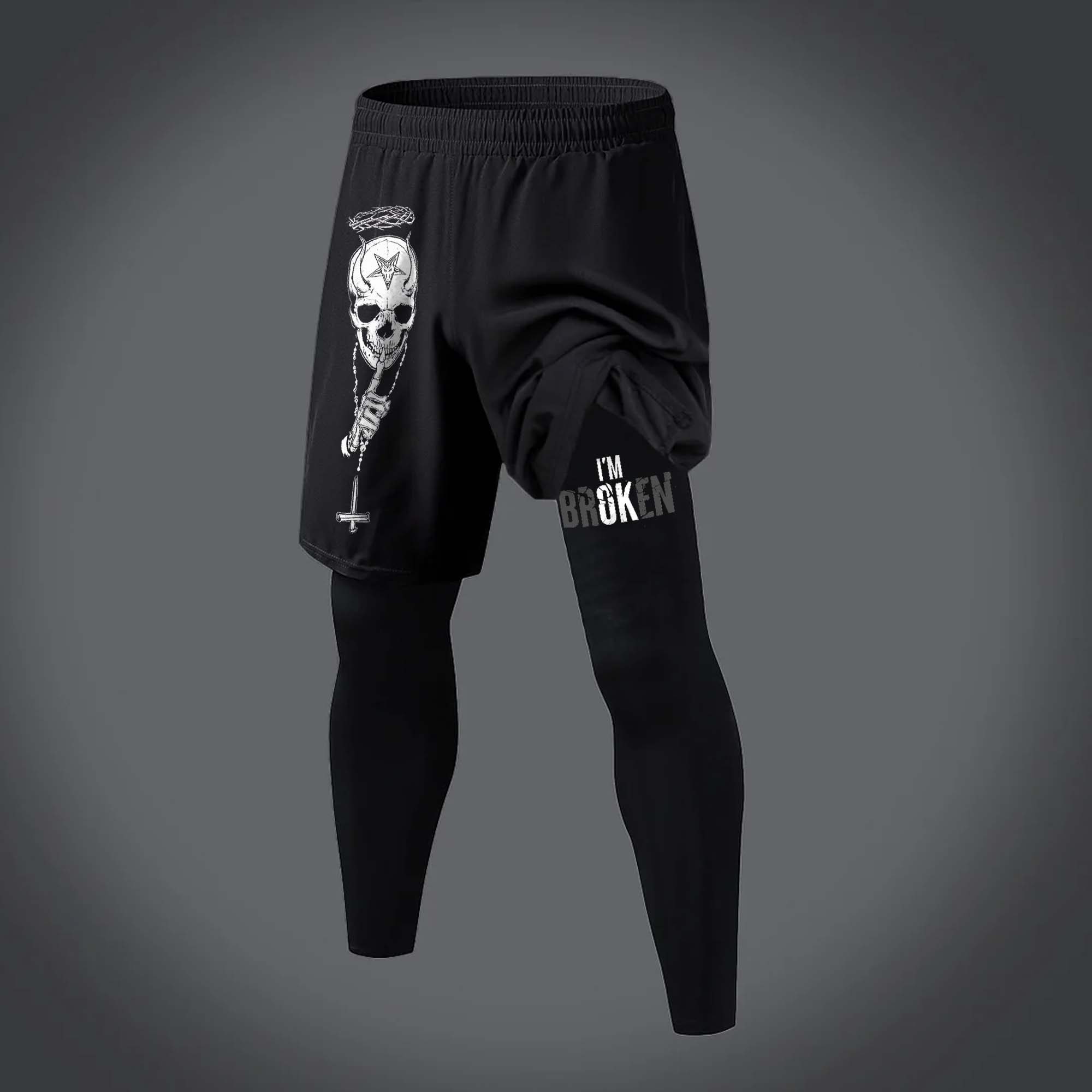 I'm Broken Printed Men's Fitness Leggings