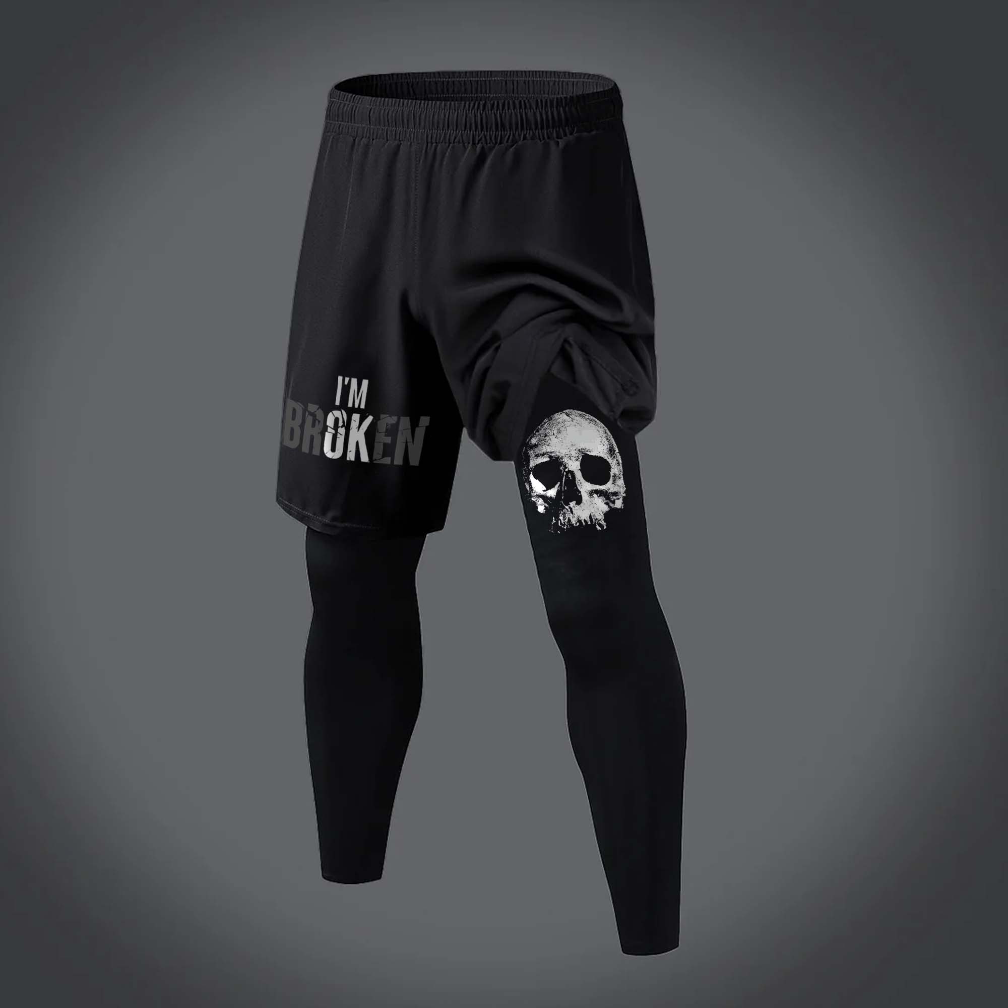 I'm Broken Printed Men's Fitness Leggings