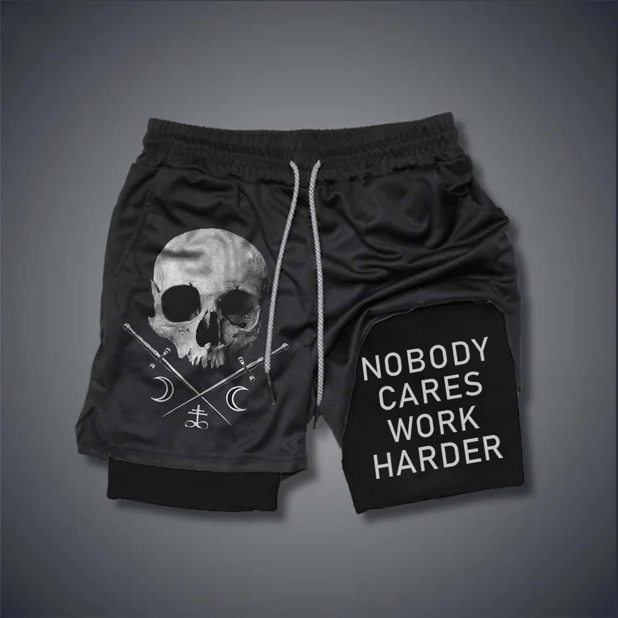Nobody Cares Work Harder Printed Men's Shorts