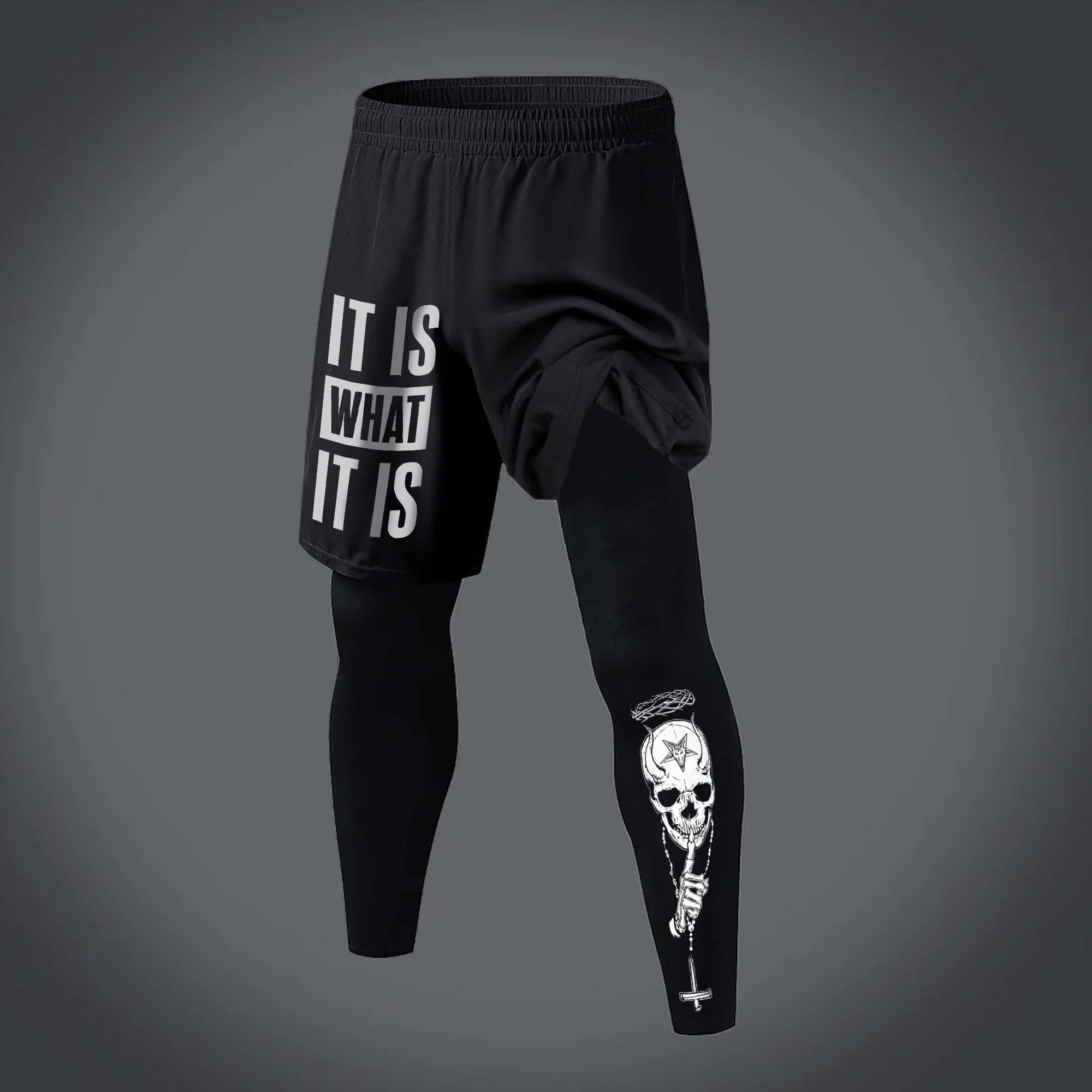 It Is What It Is Printed Men's Fitness Leggings Image - 1