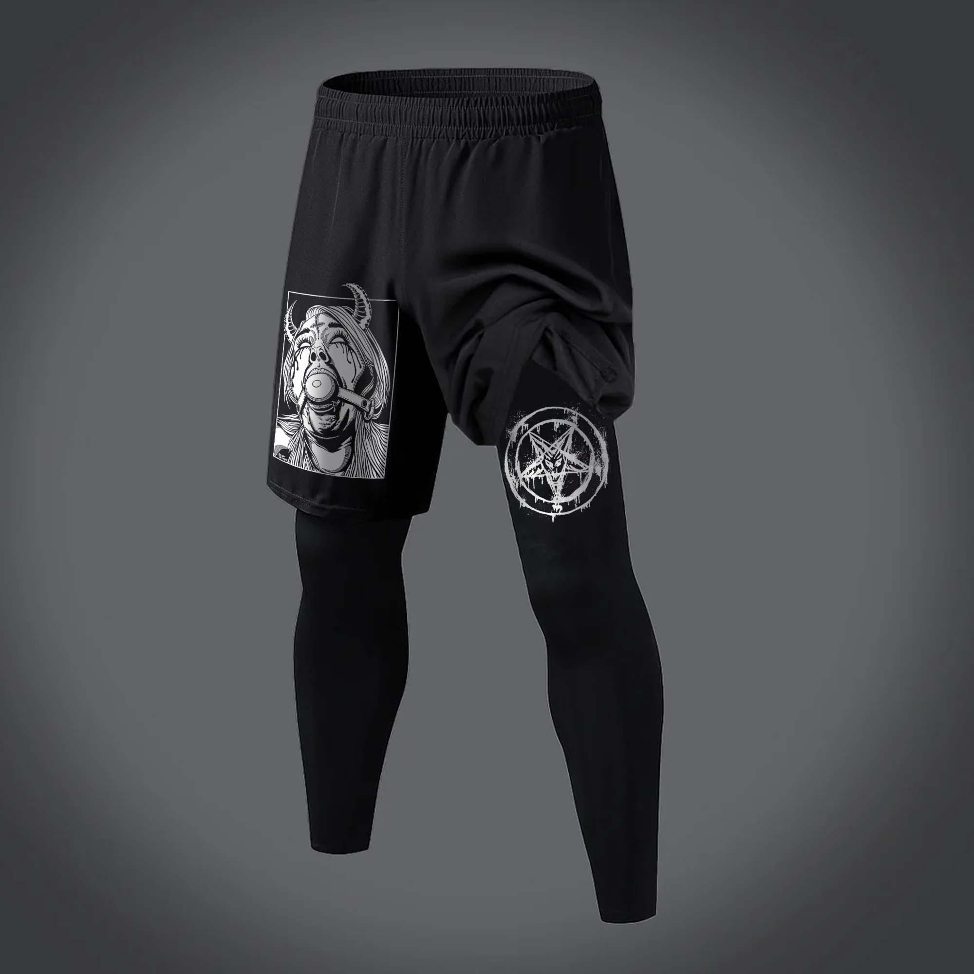Cloeinc Demon Printed Men's Fitness Leggings Image - 1