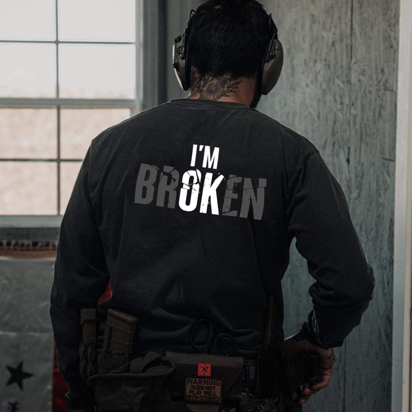 I'm Broken Printed Long Sleeve Men's T-shirt