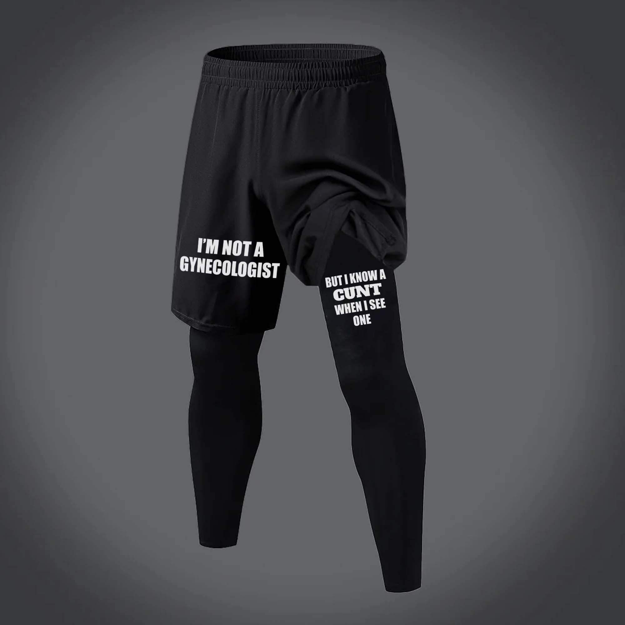 I'm Not A Gynecologist Printed Men's Fitness Leggings Image - 1