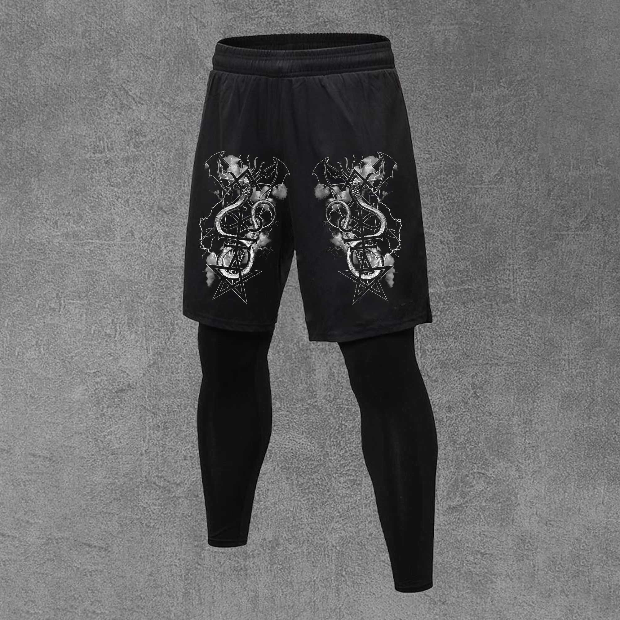 Cult Of Satanic Printed Men's Fitness Leggings  Image - 1