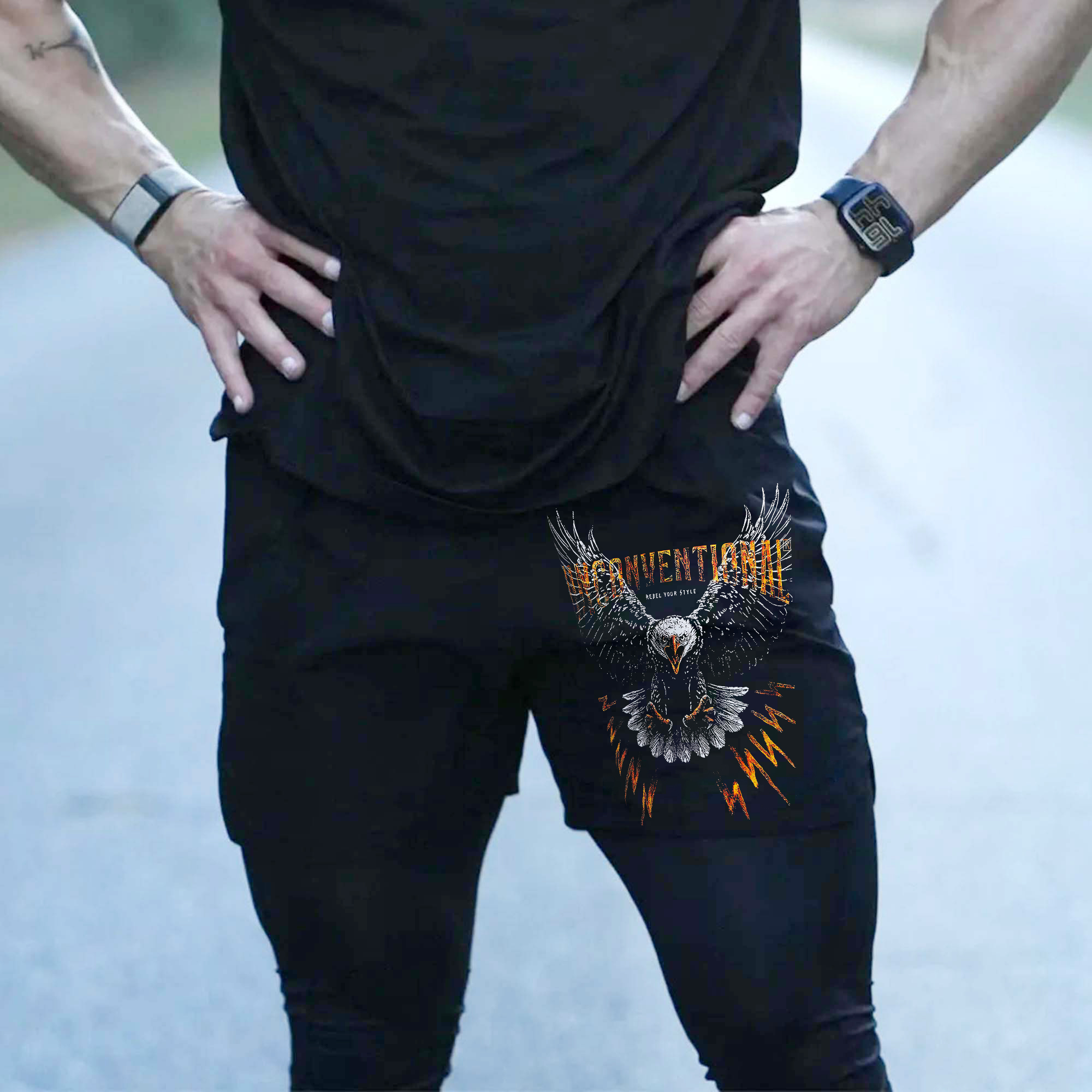 Rebel Your Style Printed Men's Fitness Leggings  Image - 1