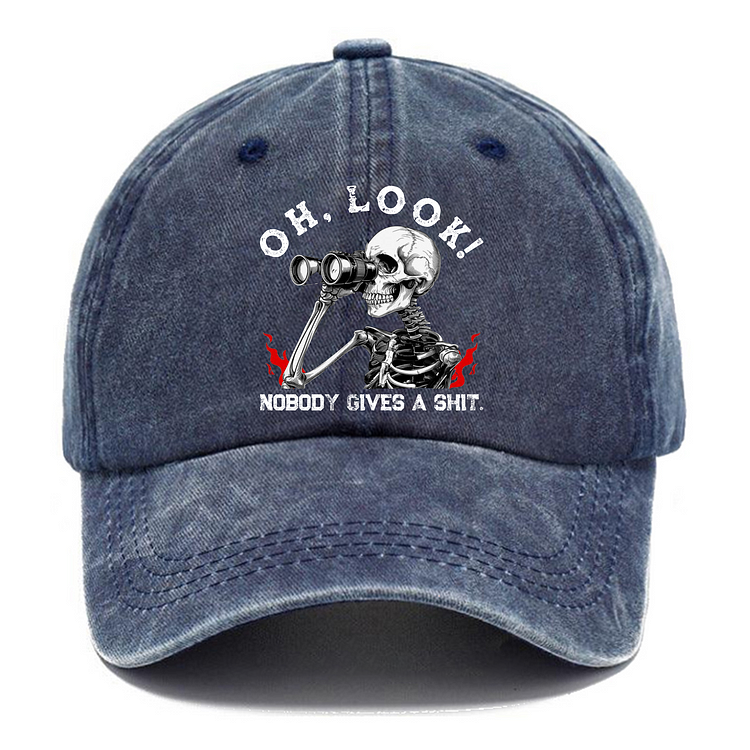 Oh, Look! Nobody Gives A Shit Pattern Baseball Cap Image - 2