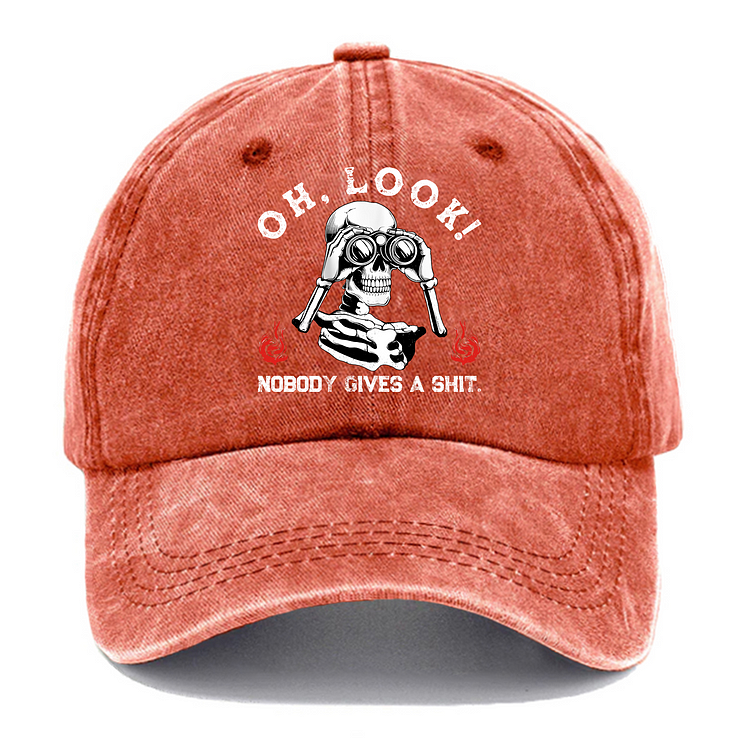 Oh, Look! Nobody Gives A Shit Pattern Baseball Cap Image - 4