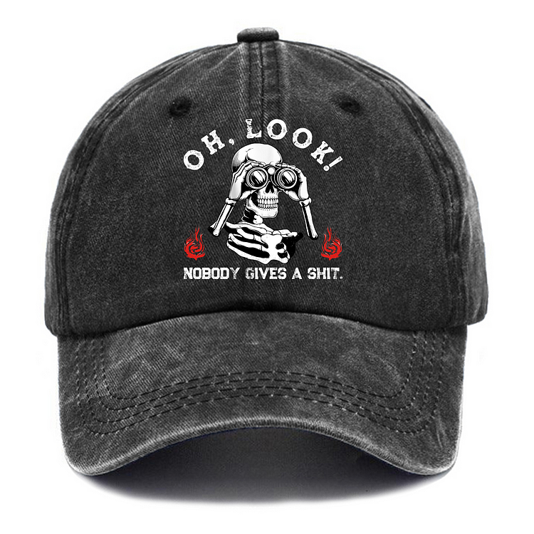 Oh, Look! Nobody Gives A Shit Pattern Baseball Cap Image - 1