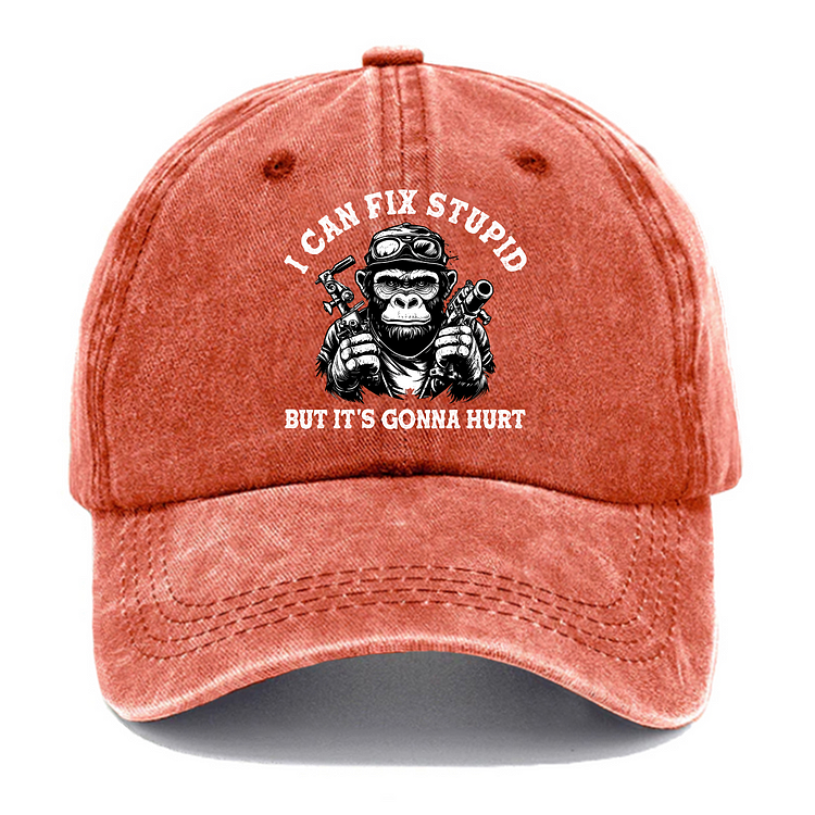 I Can Fix Stupid But It's Gonna Hurt Pattern Baseball Cap Image - 3