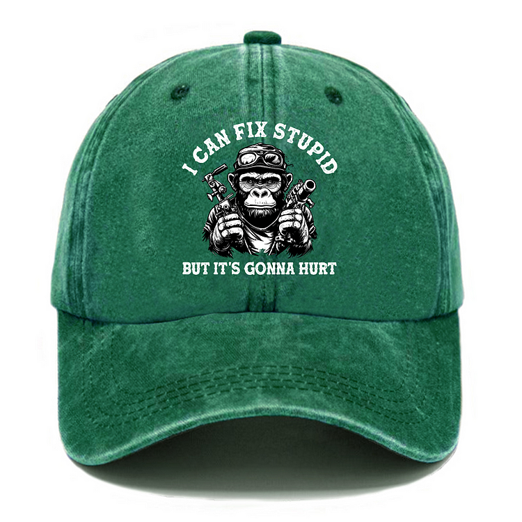 I Can Fix Stupid But It's Gonna Hurt Pattern Baseball Cap Image - 4
