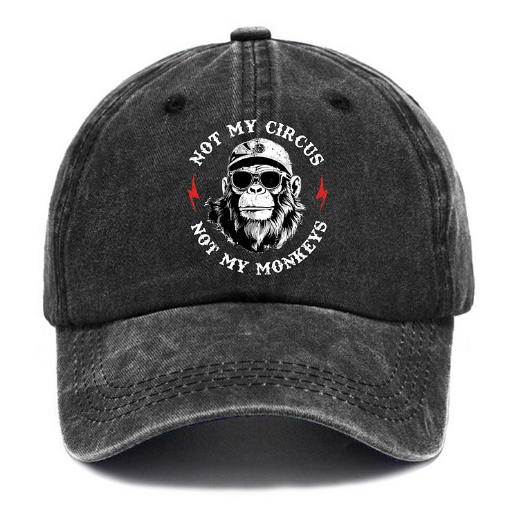 Not My Circus Not My Monkeys Pattern Baseball Cap Image - 1
