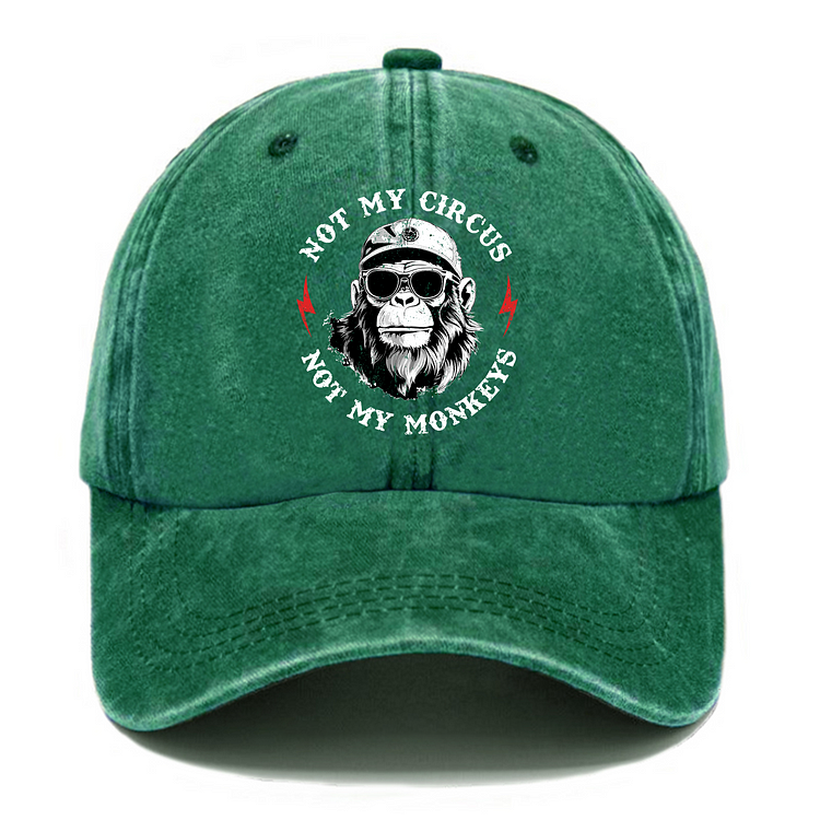 Not My Circus Not My Monkeys Pattern Baseball Cap Image - 2