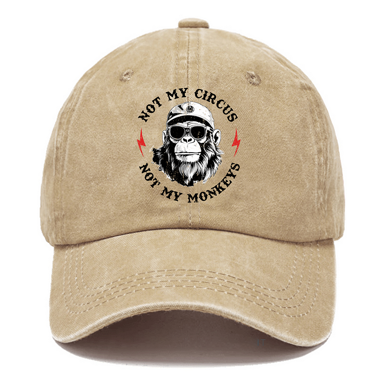 Not My Circus Not My Monkeys Pattern Baseball Cap Image - 3