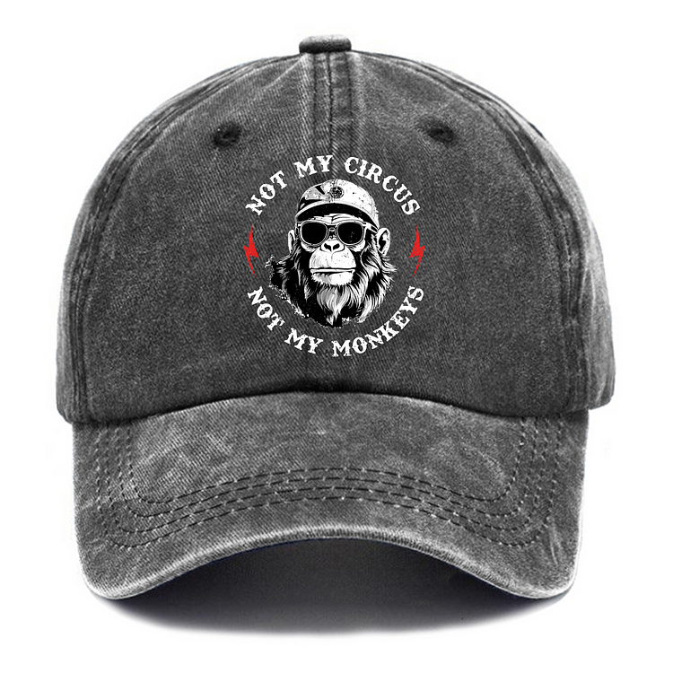 Not My Circus Not My Monkeys Pattern Baseball Cap Image - 4